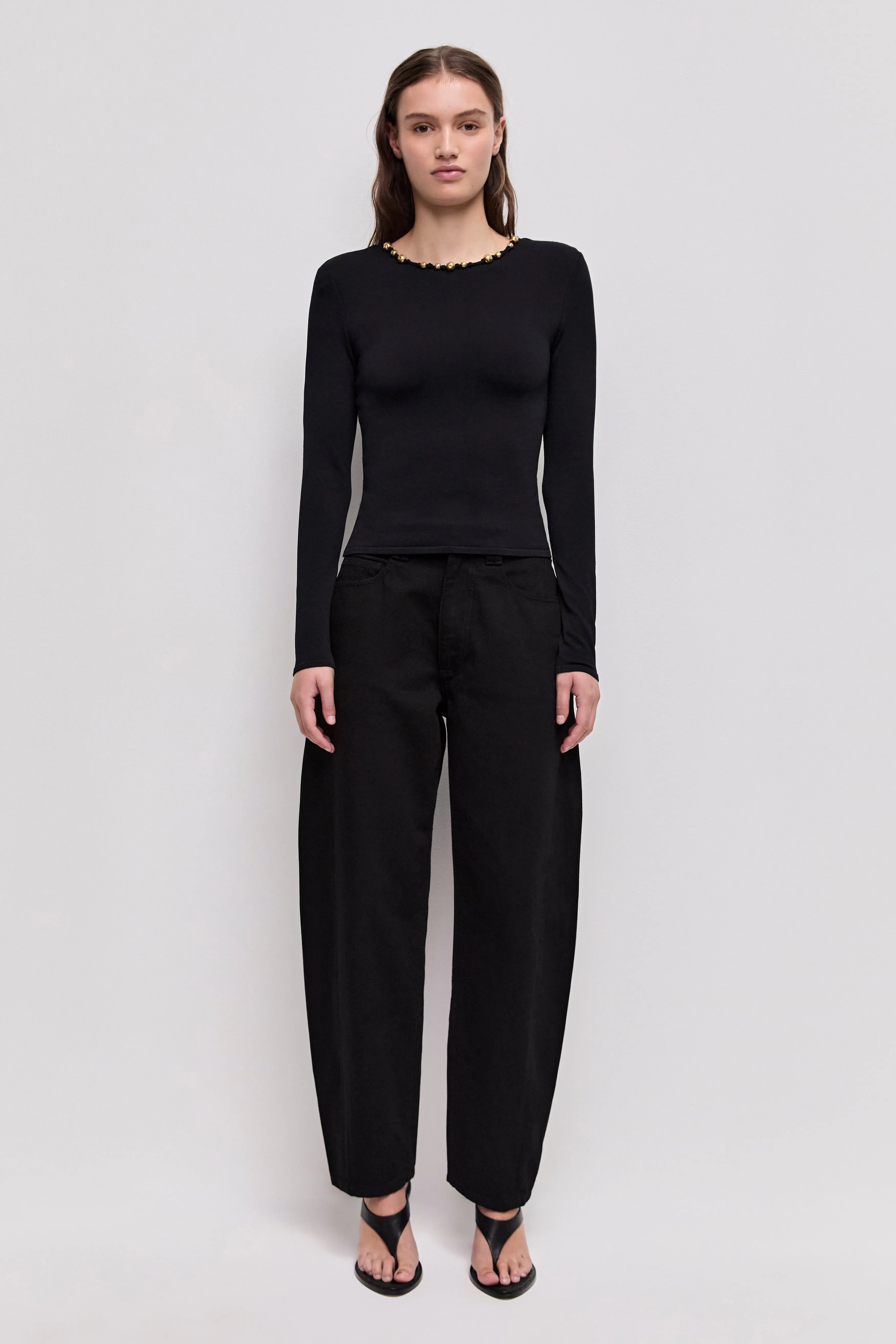 Baroque Hardware Knit Top sold by Aje