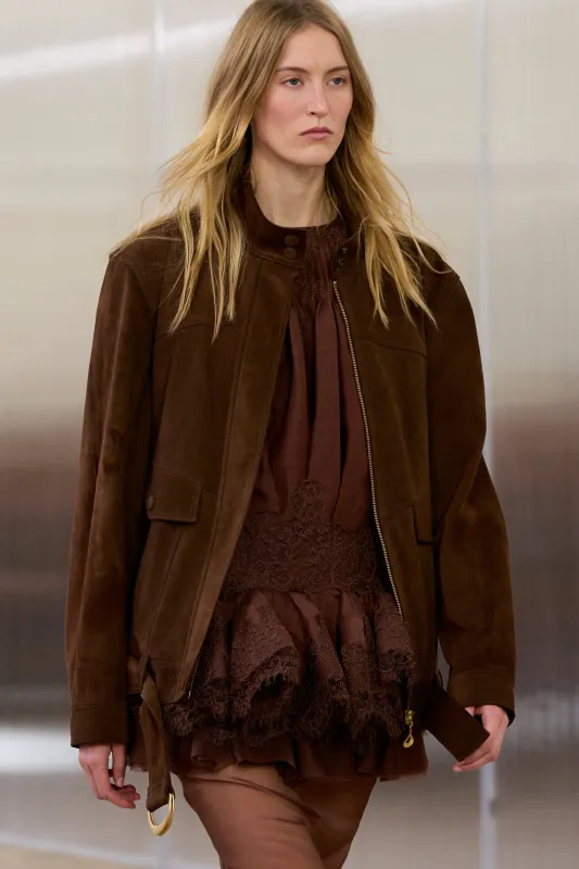 Anisa Suede Leather Jacket made by Aje