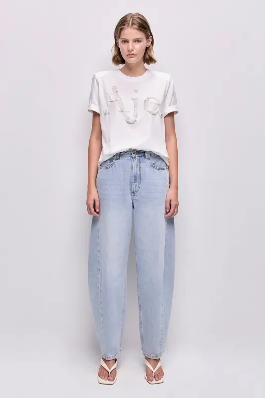 Aimee Beaded Logo Tee made by Aje