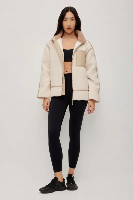 Panelled Sherpa Jacket made by Aje