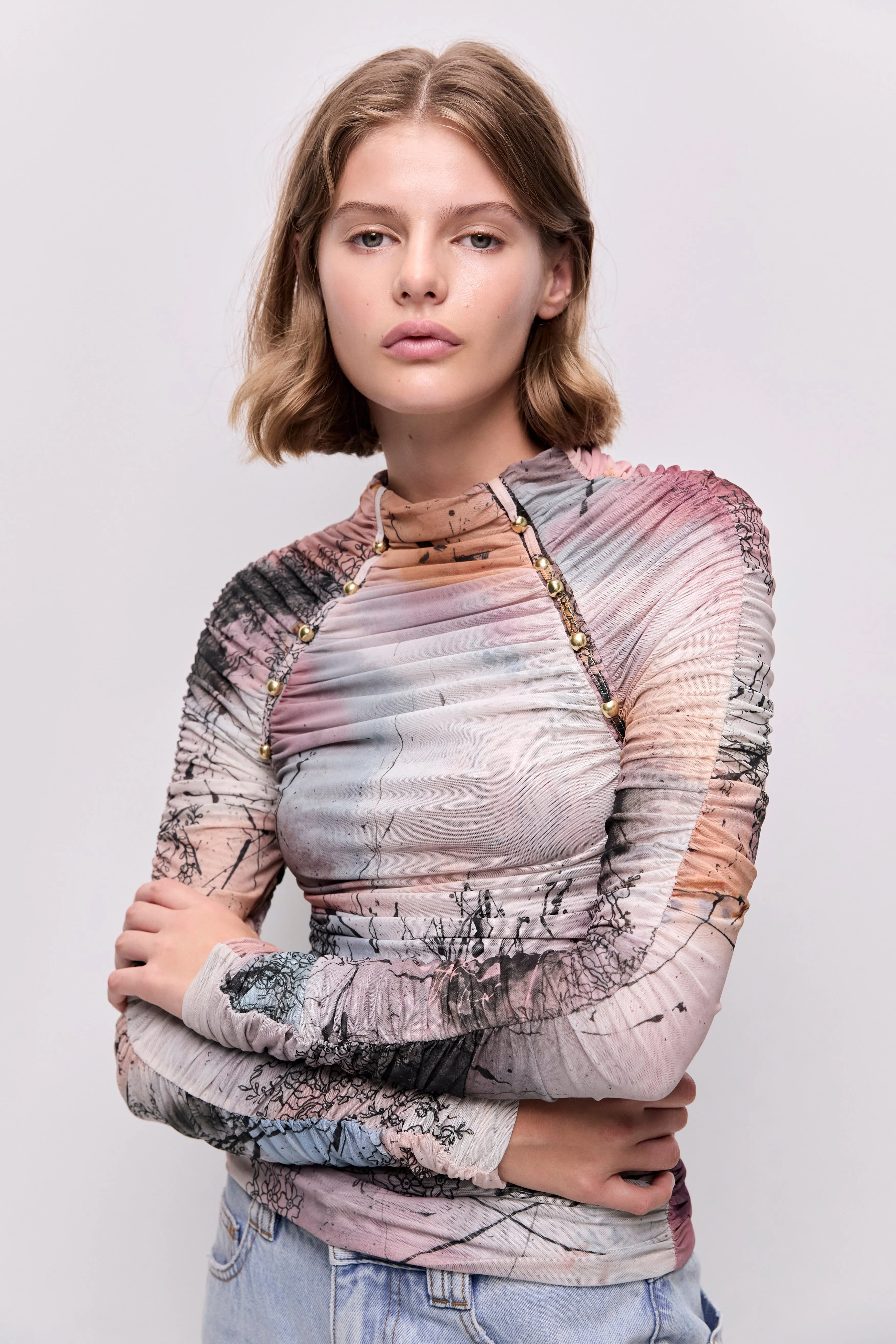 Carline Gathered Mesh Top sold by Aje product image thumbnail 4
