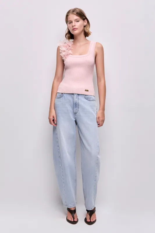 Pamela Flower Knit Tank made by Aje