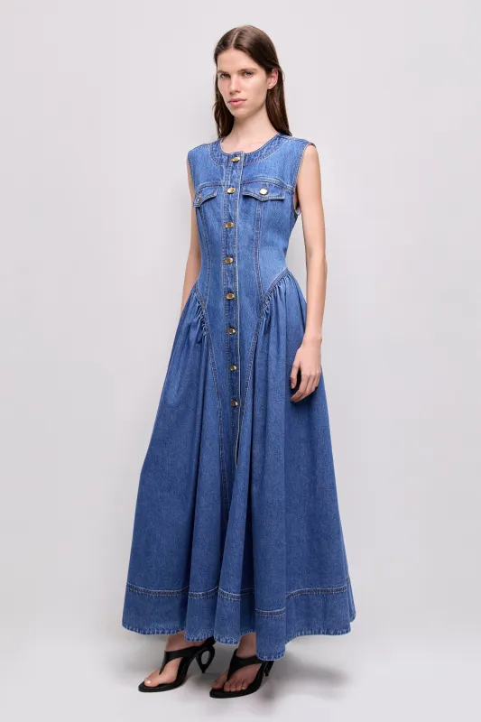 Loxley Denim Midi Dress made by Aje