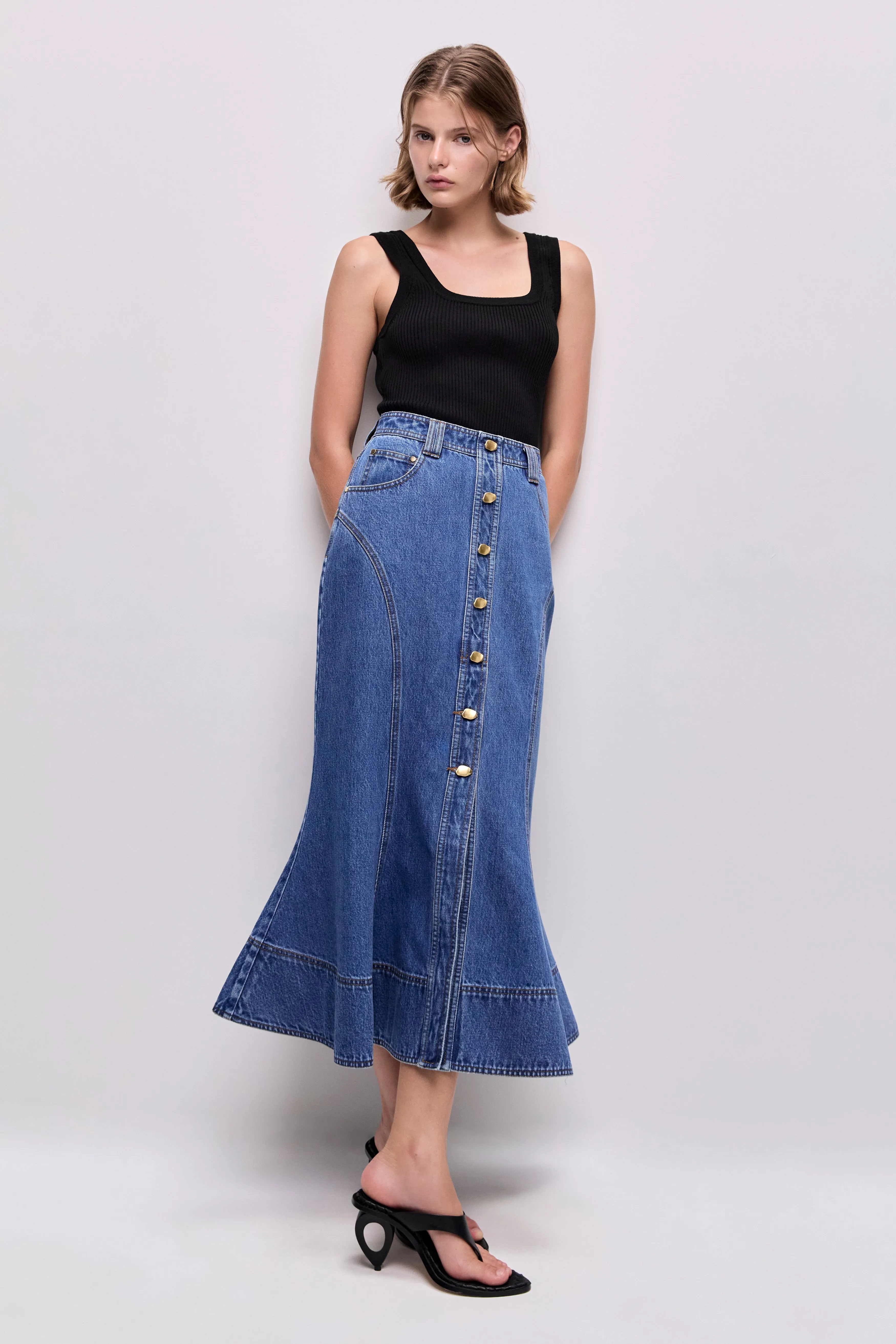 Loxley Denim Midi Skirt sold by Aje product image thumbnail 3