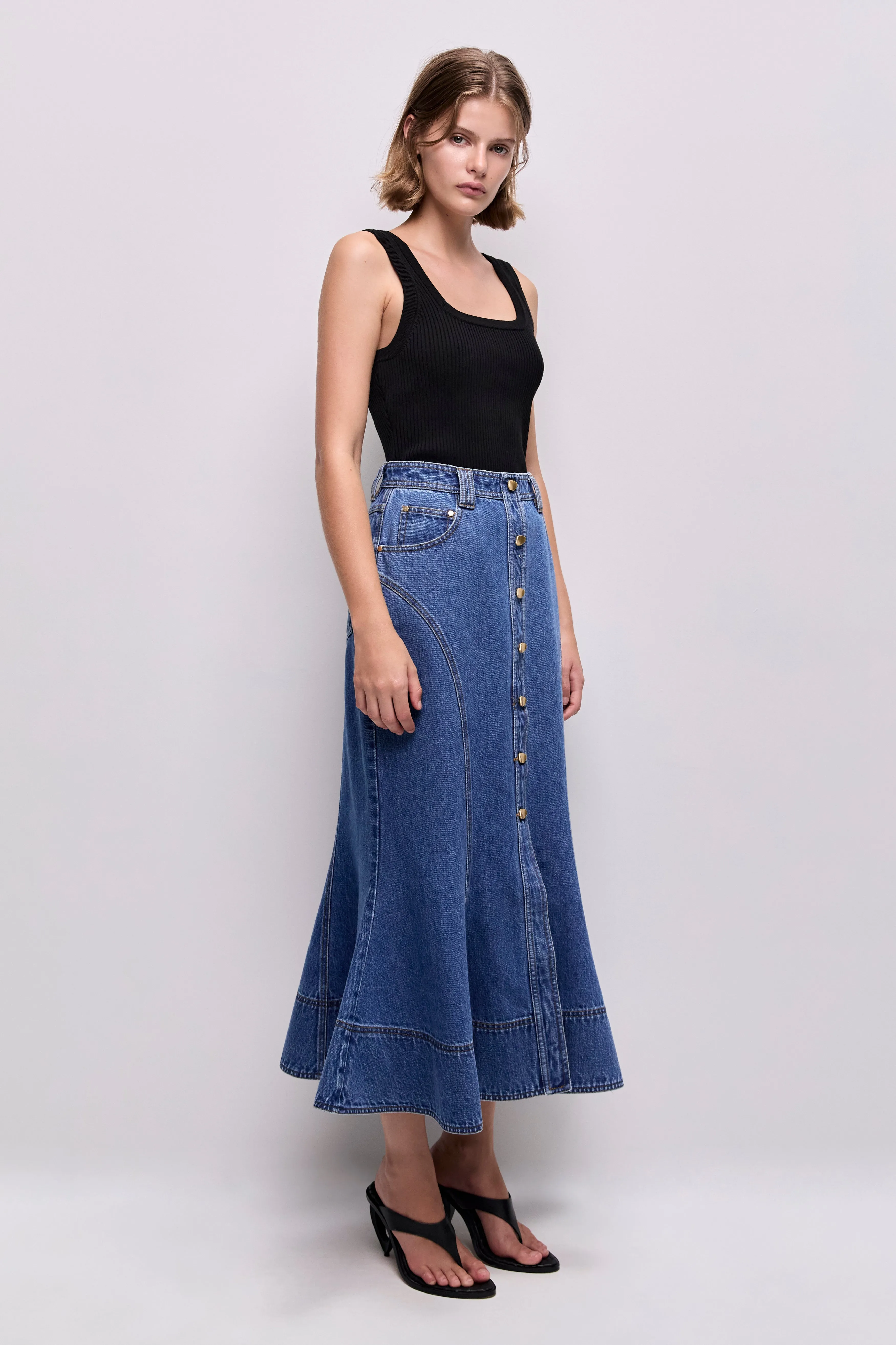 Loxley Denim Midi Skirt sold by Aje product image thumbnail 5