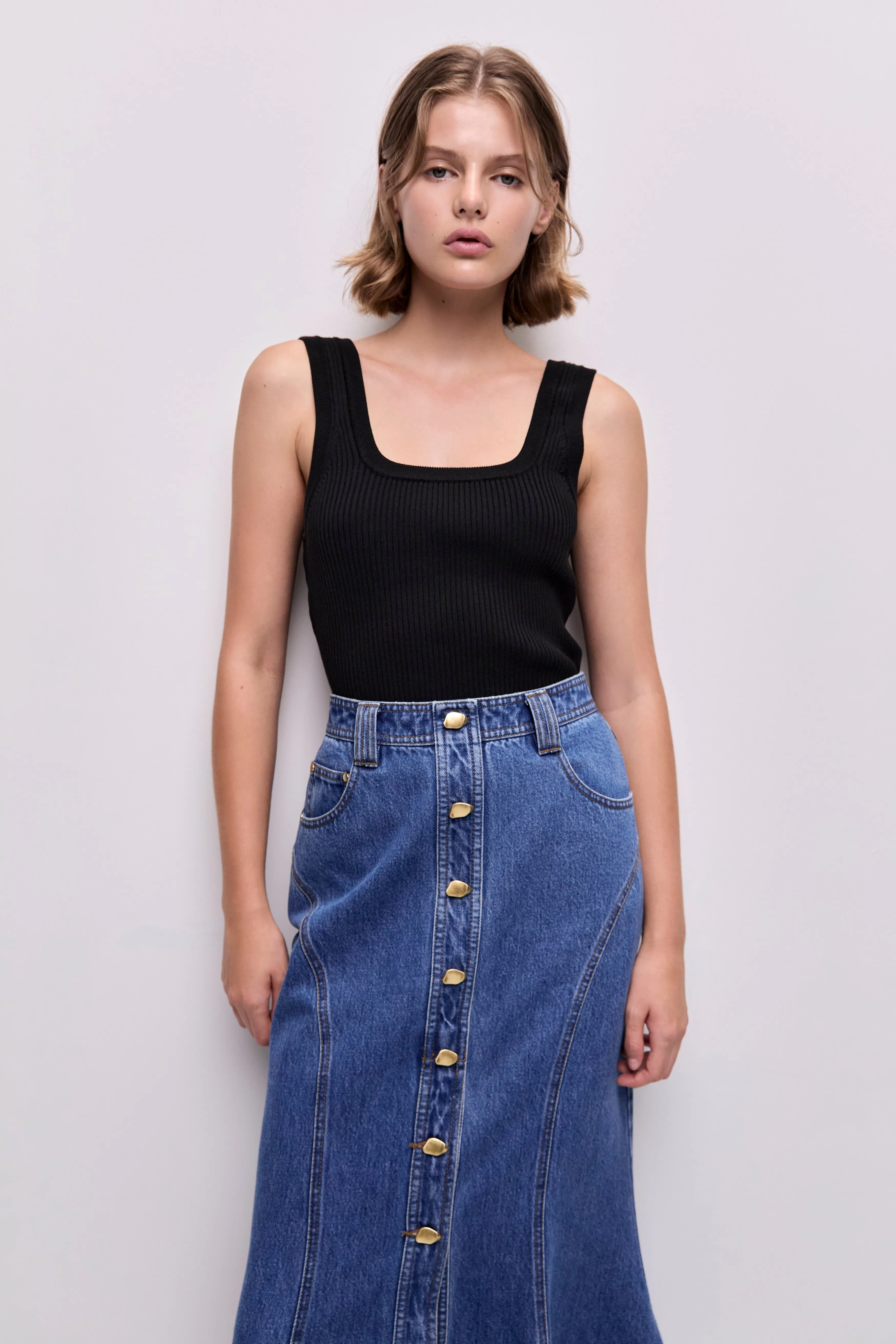 Loxley Denim Midi Skirt sold by Aje product image thumbnail 4