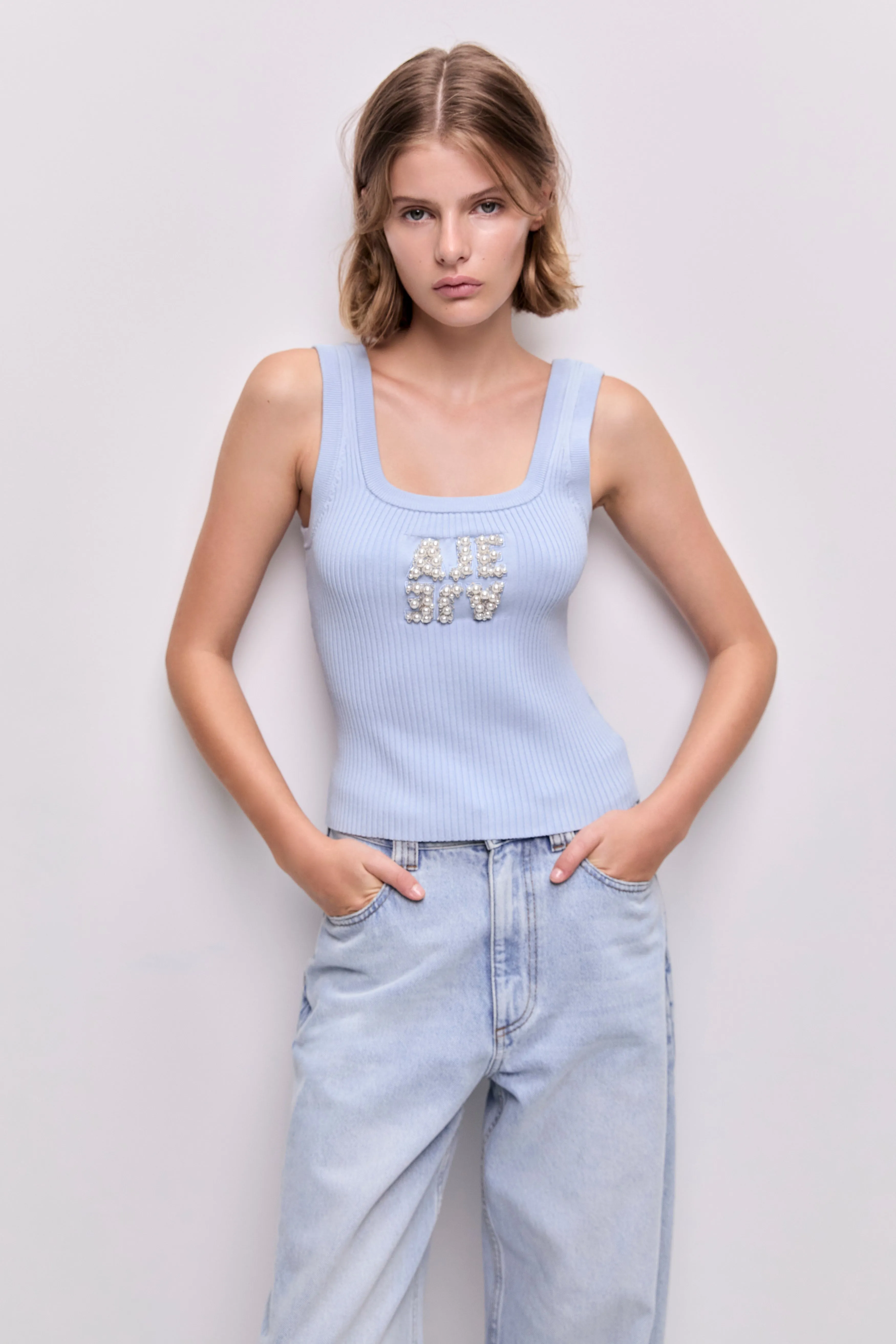 Andie Pearl Logo Tank sold by Aje product image thumbnail 3