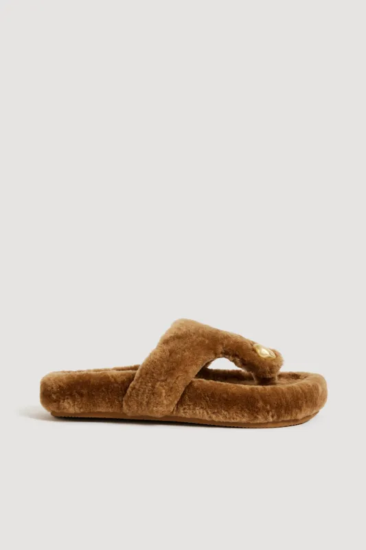 Allegra Shearling Slide made by Aje
