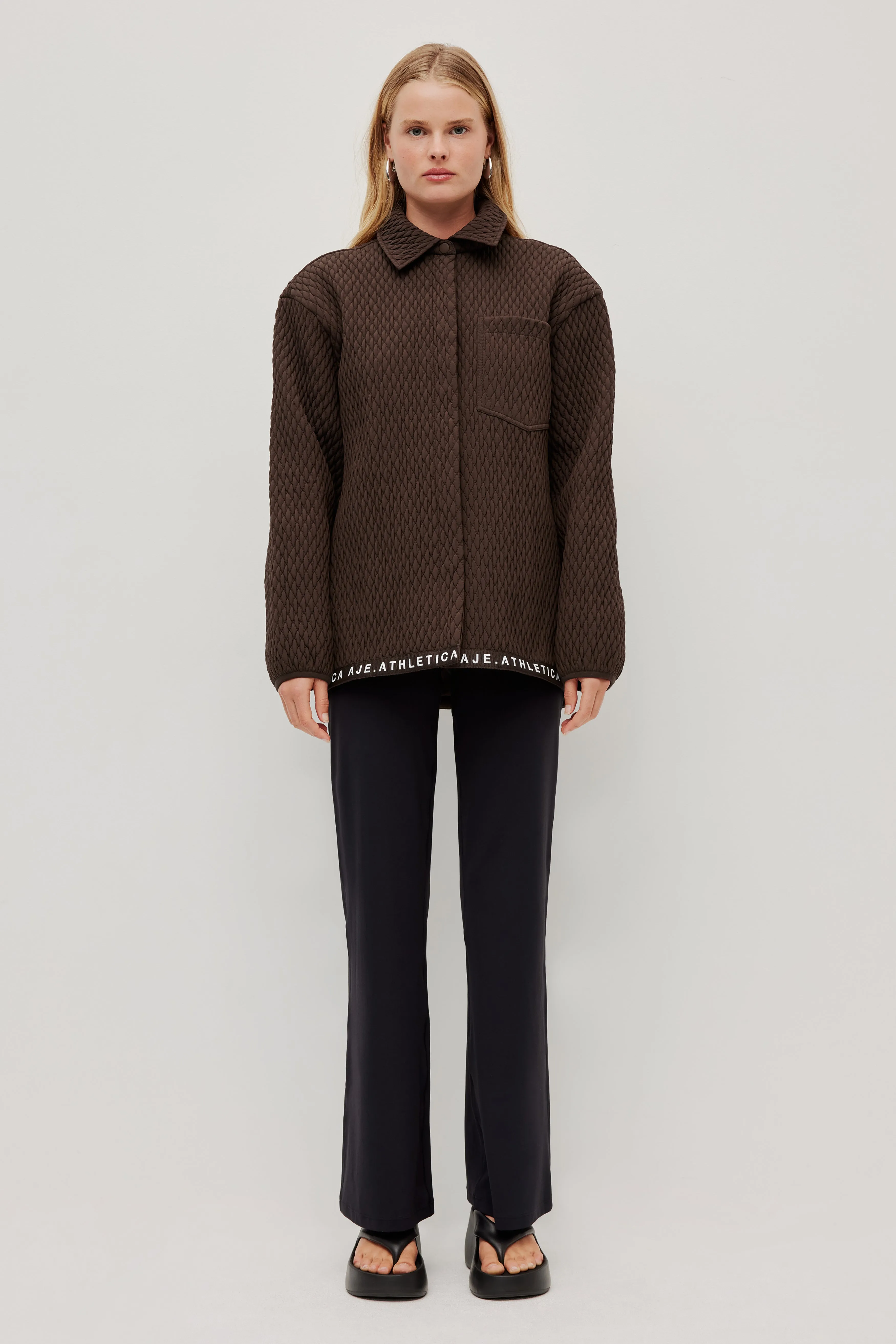 Quilted Logotape Shirt 406 sold by Aje