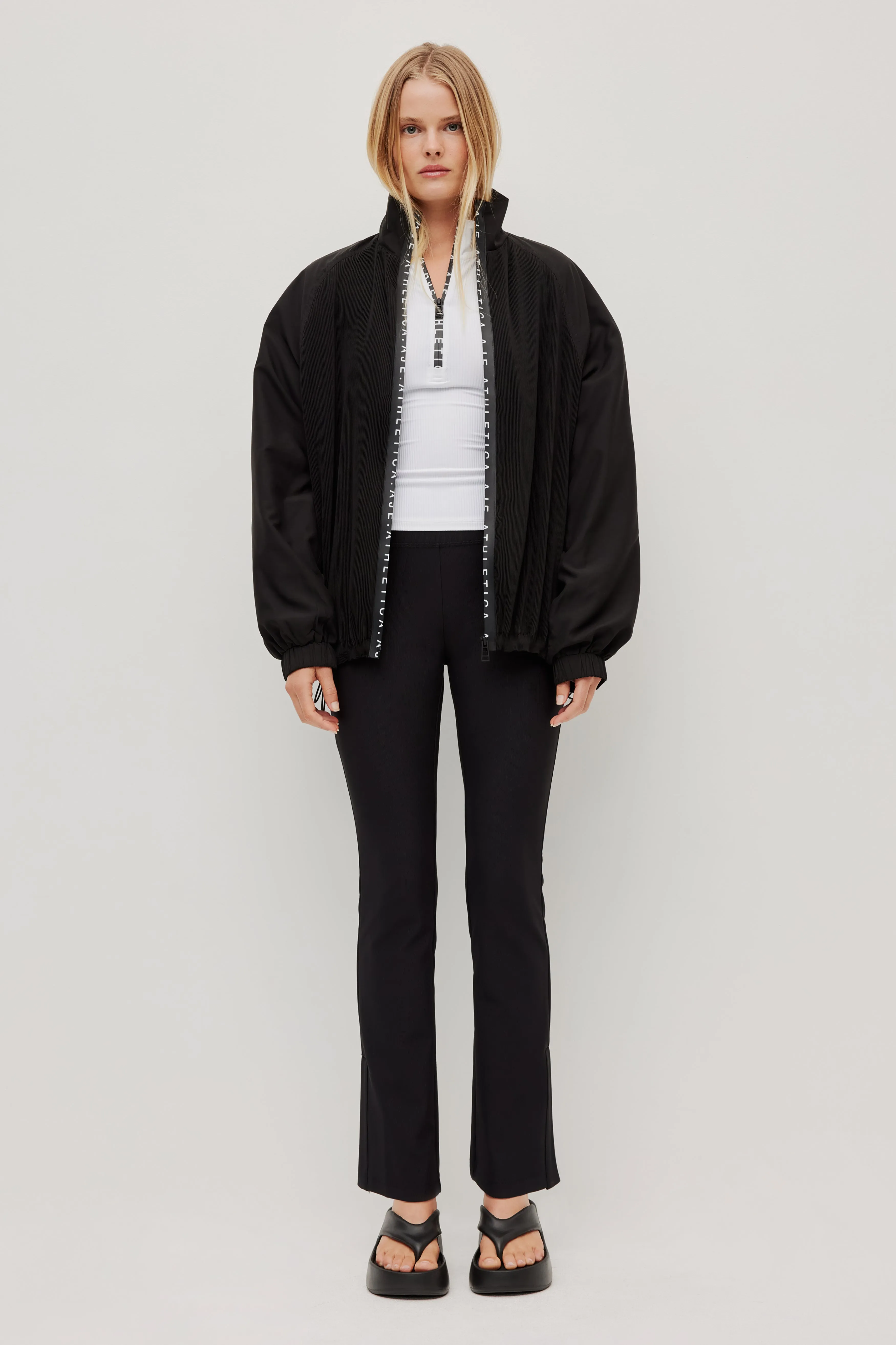 Pleated Logo Jacket sold by Aje