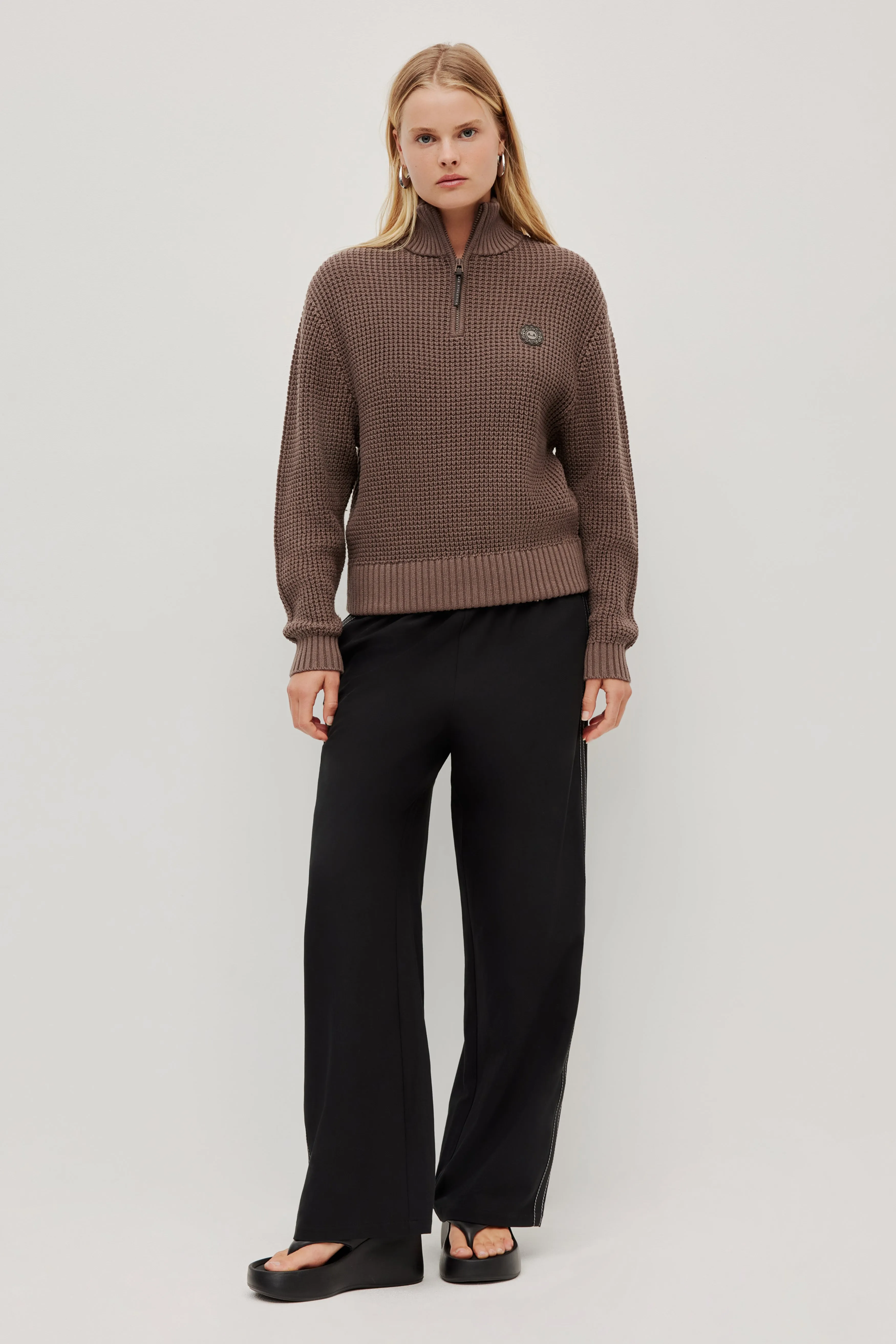 1/4 Zip Waffle Knit Jumper sold by Aje