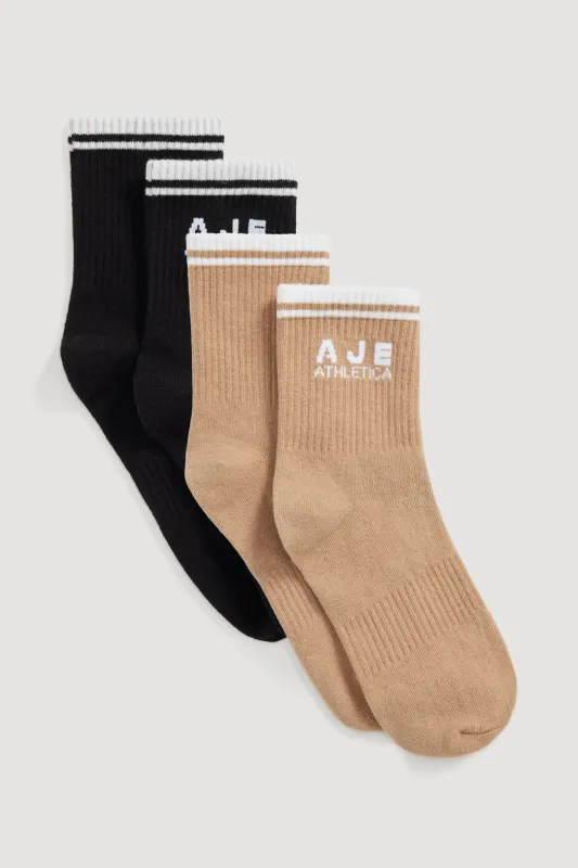 2 Pack Logo Crew Socks 028 made by Aje