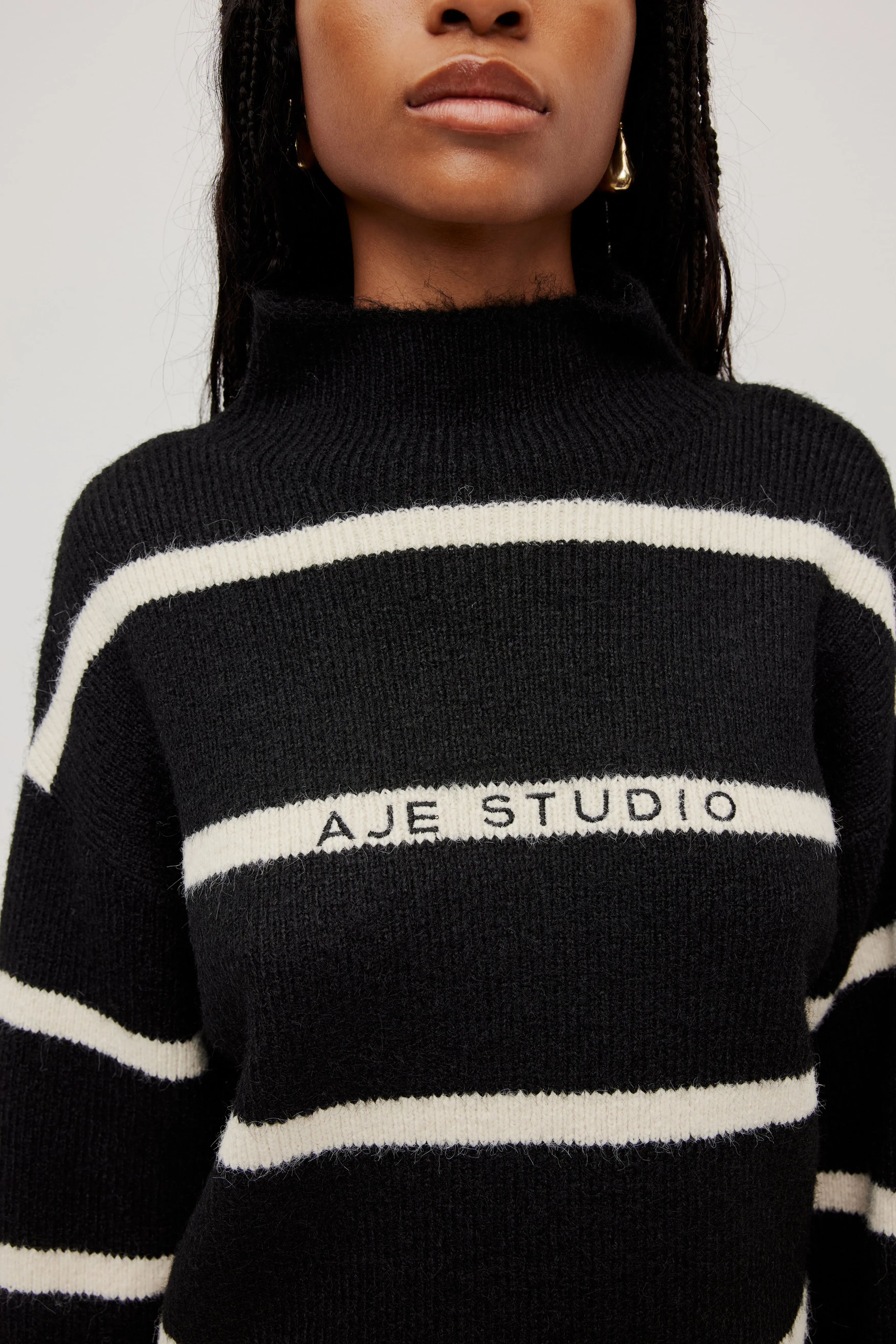 Violet Stripe Jumper sold by Aje product image thumbnail 4