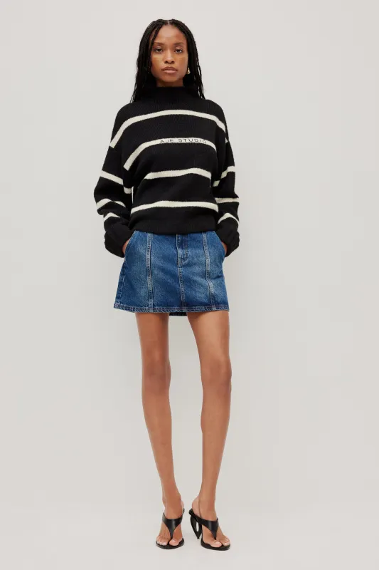 Violet Stripe Jumper made by Aje