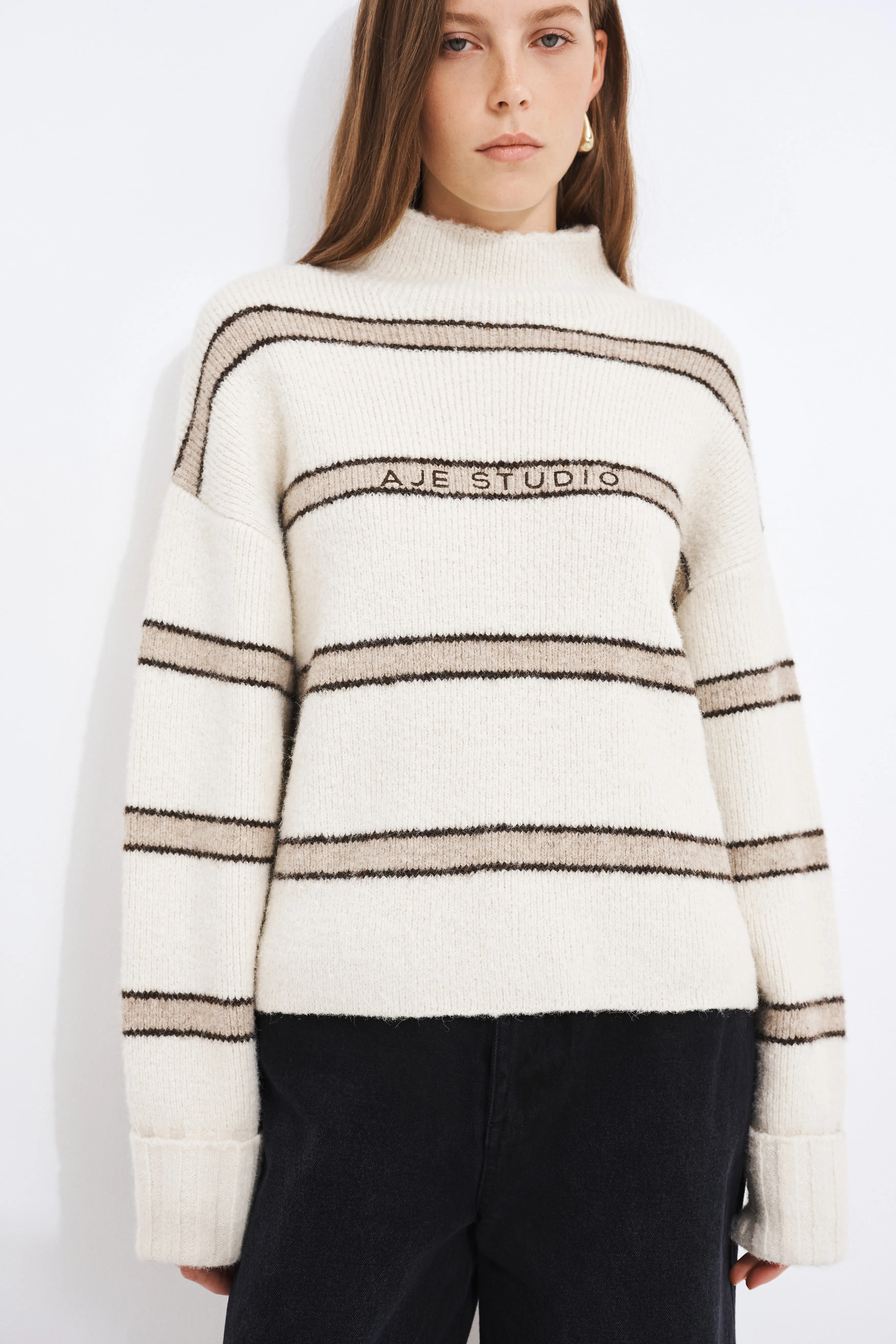 Violet Stripe Jumper sold by Aje product image thumbnail 3