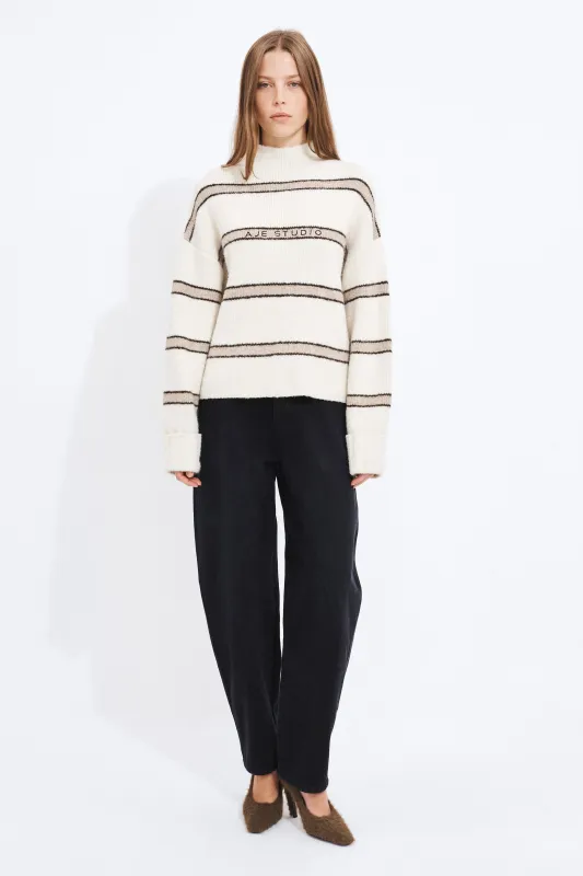 Violet Stripe Jumper made by Aje