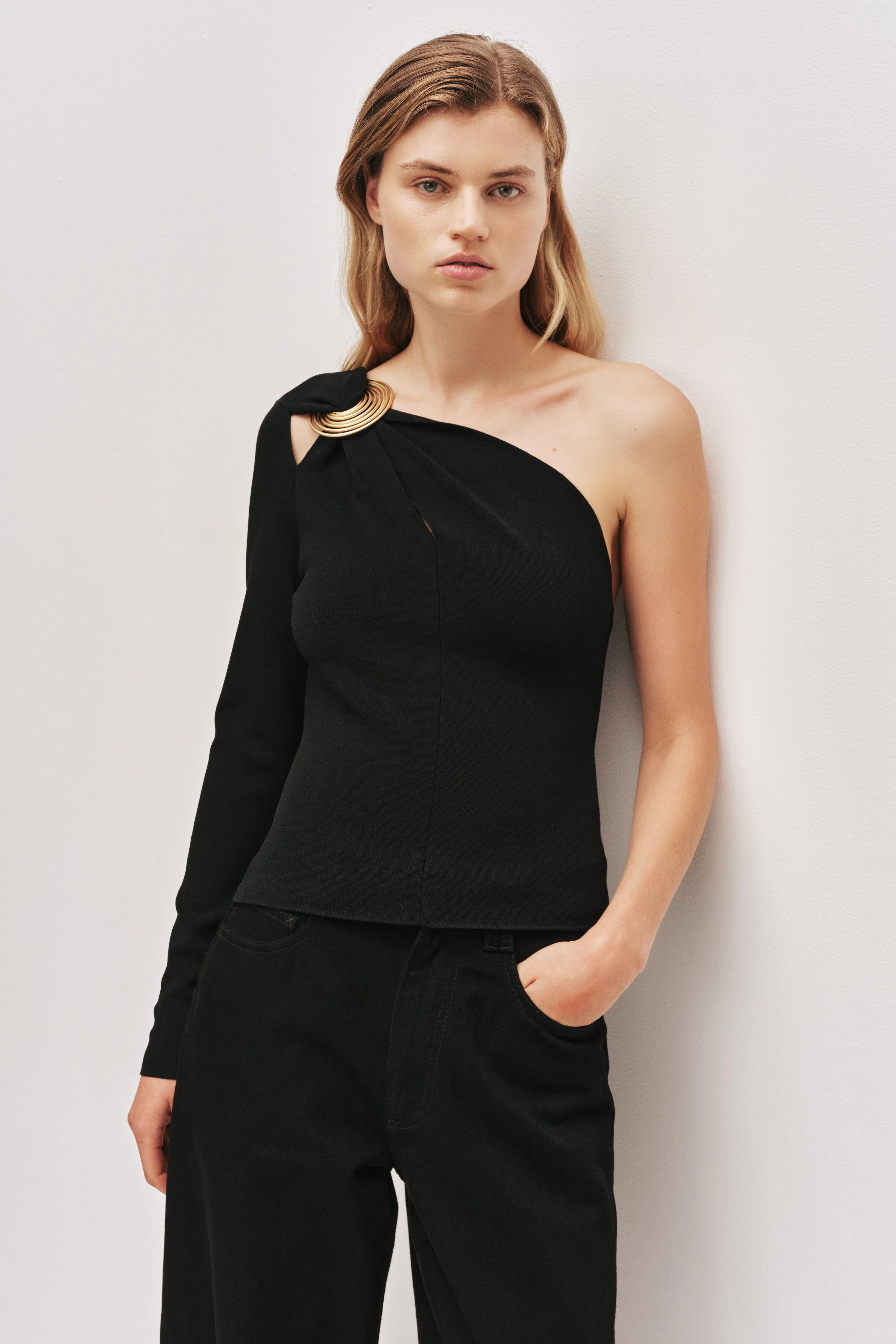 Rosabel Asymmetric Knit Top sold by Aje product image thumbnail 3