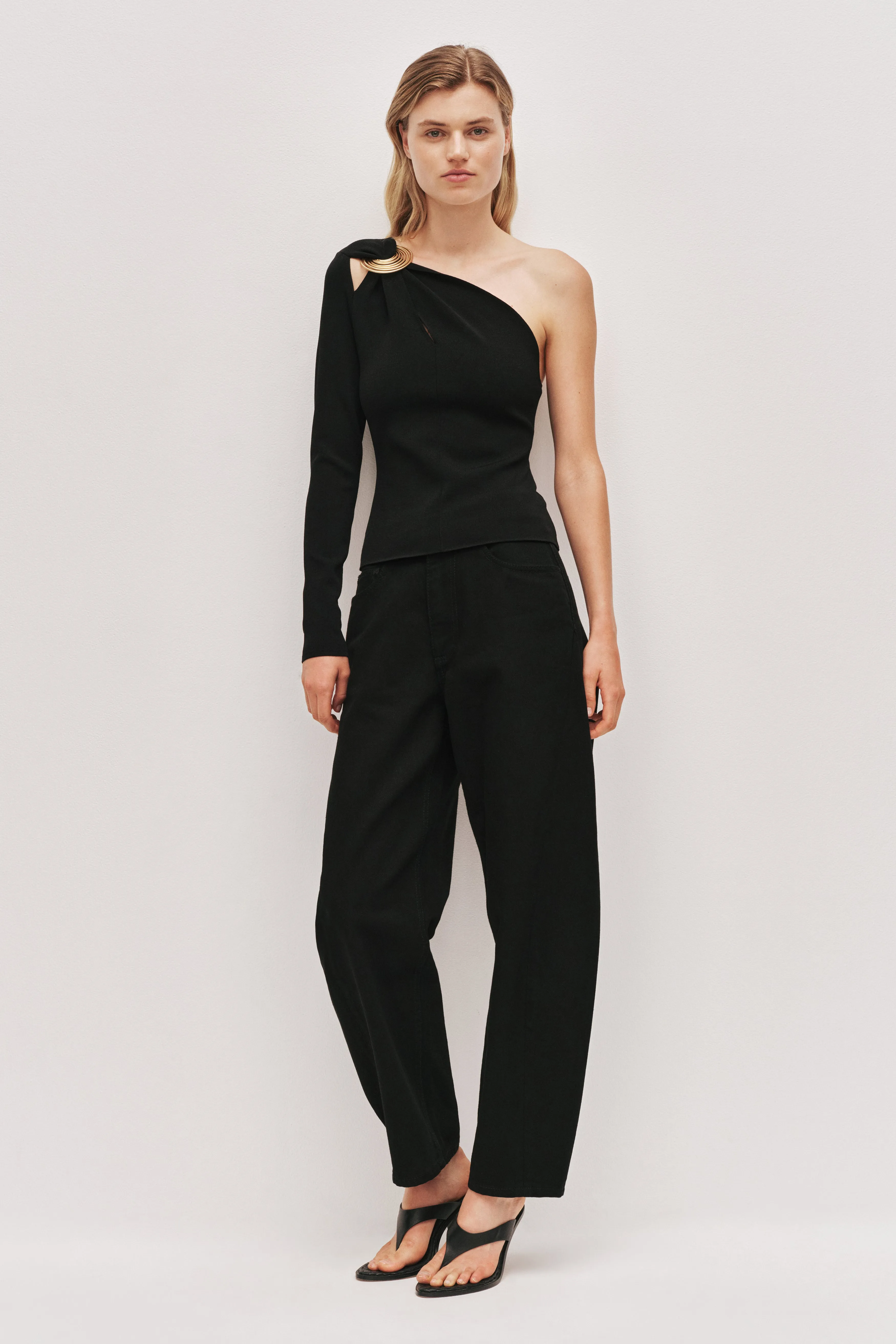 Rosabel Asymmetric Knit Top sold by Aje