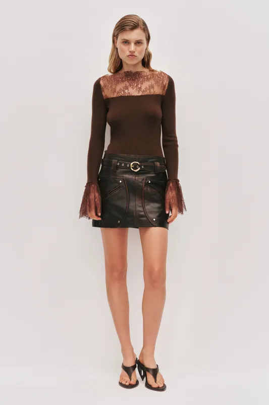 Genna Lace Knit Top made by Aje