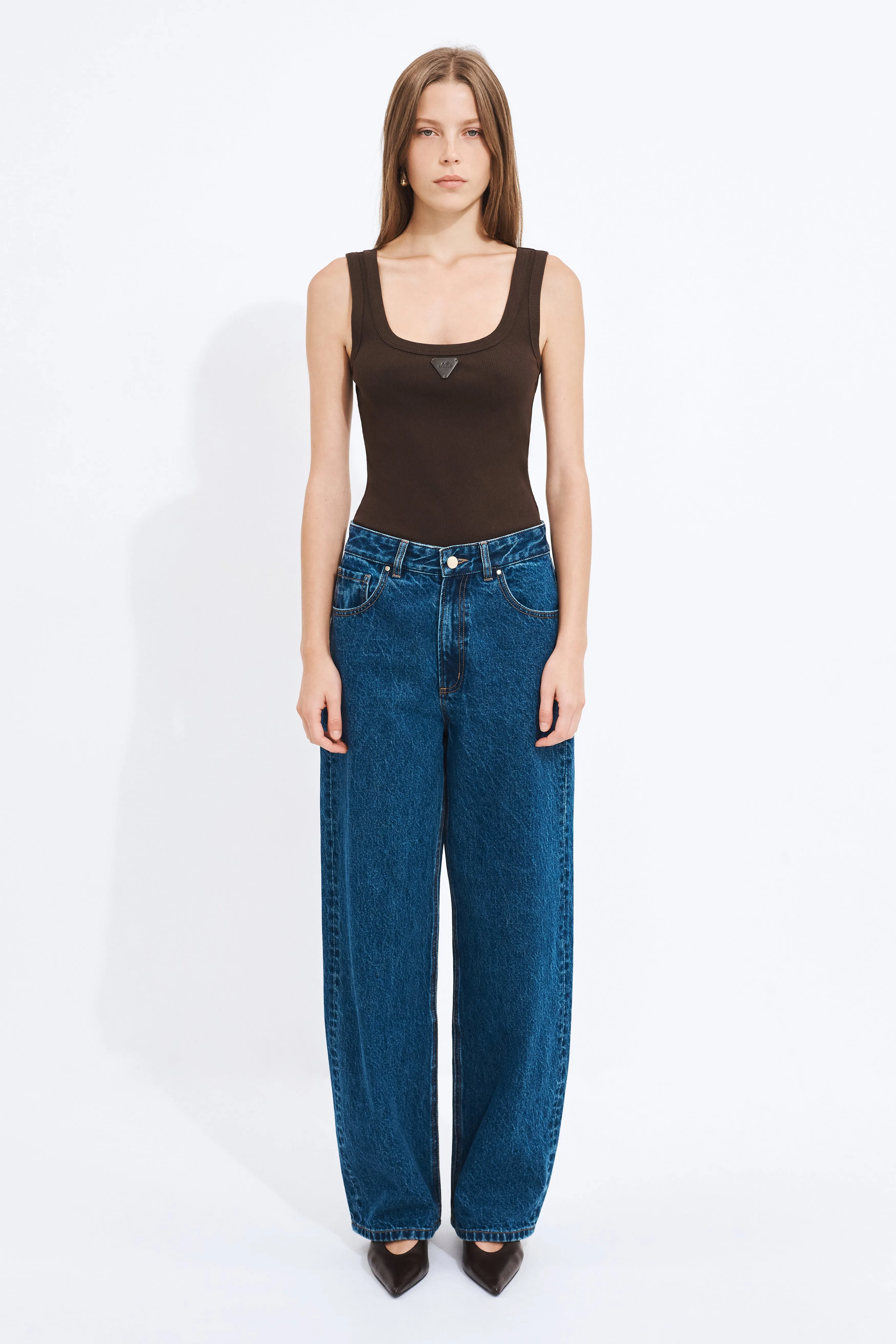 Myles Soft Barrel Leg Jeans sold by Aje