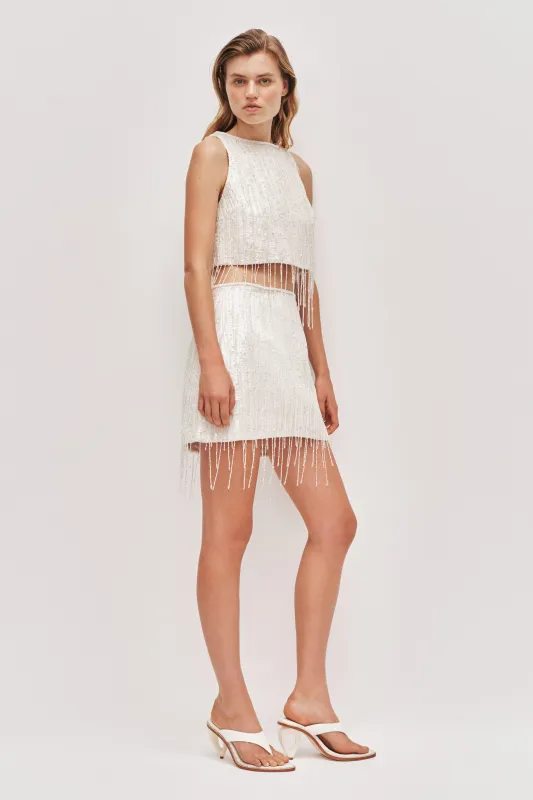 Aire Sequin Mini Skirt made by Aje