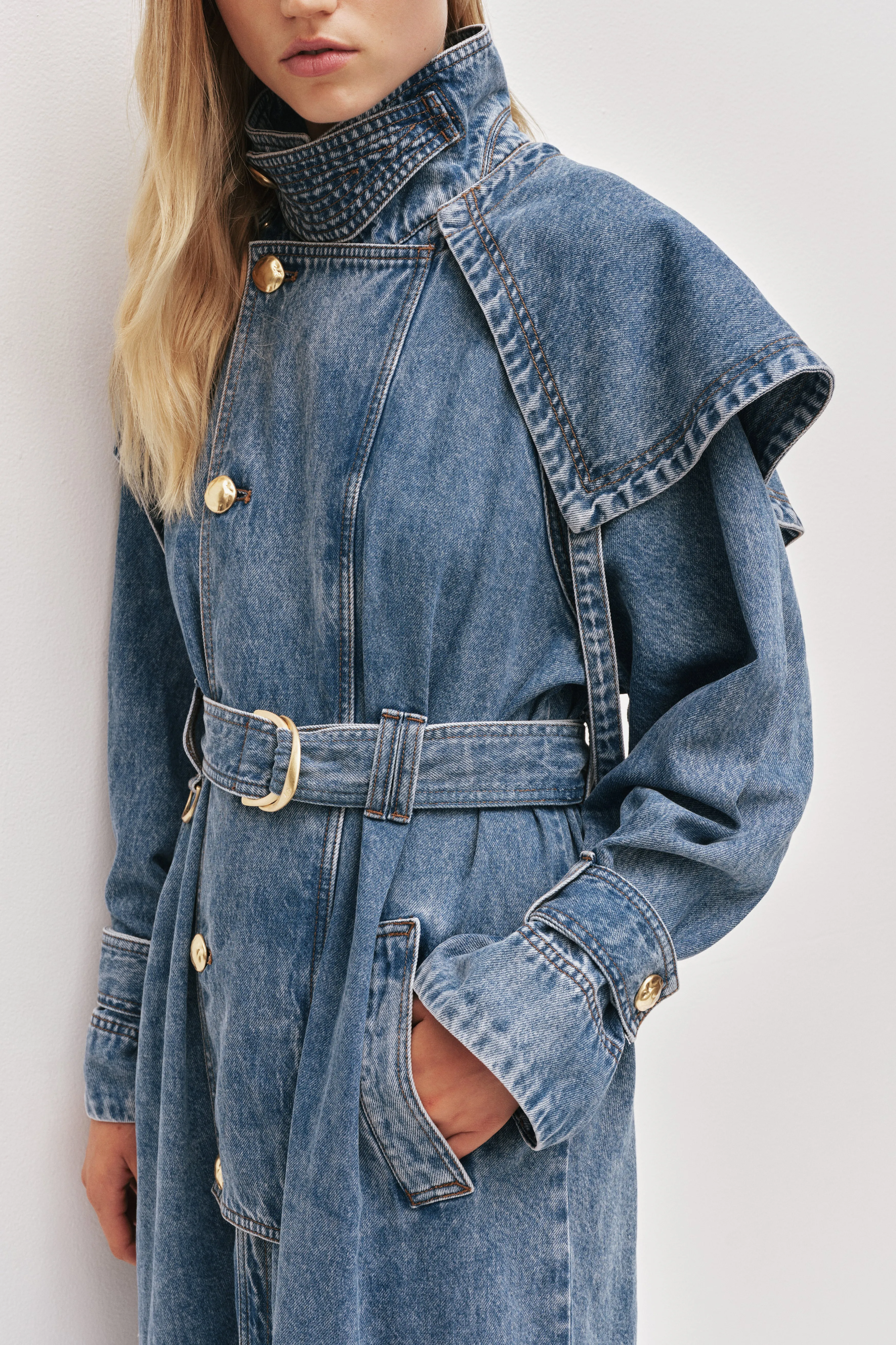 Lorraine Denim Trench Coat sold by Aje product image thumbnail 4