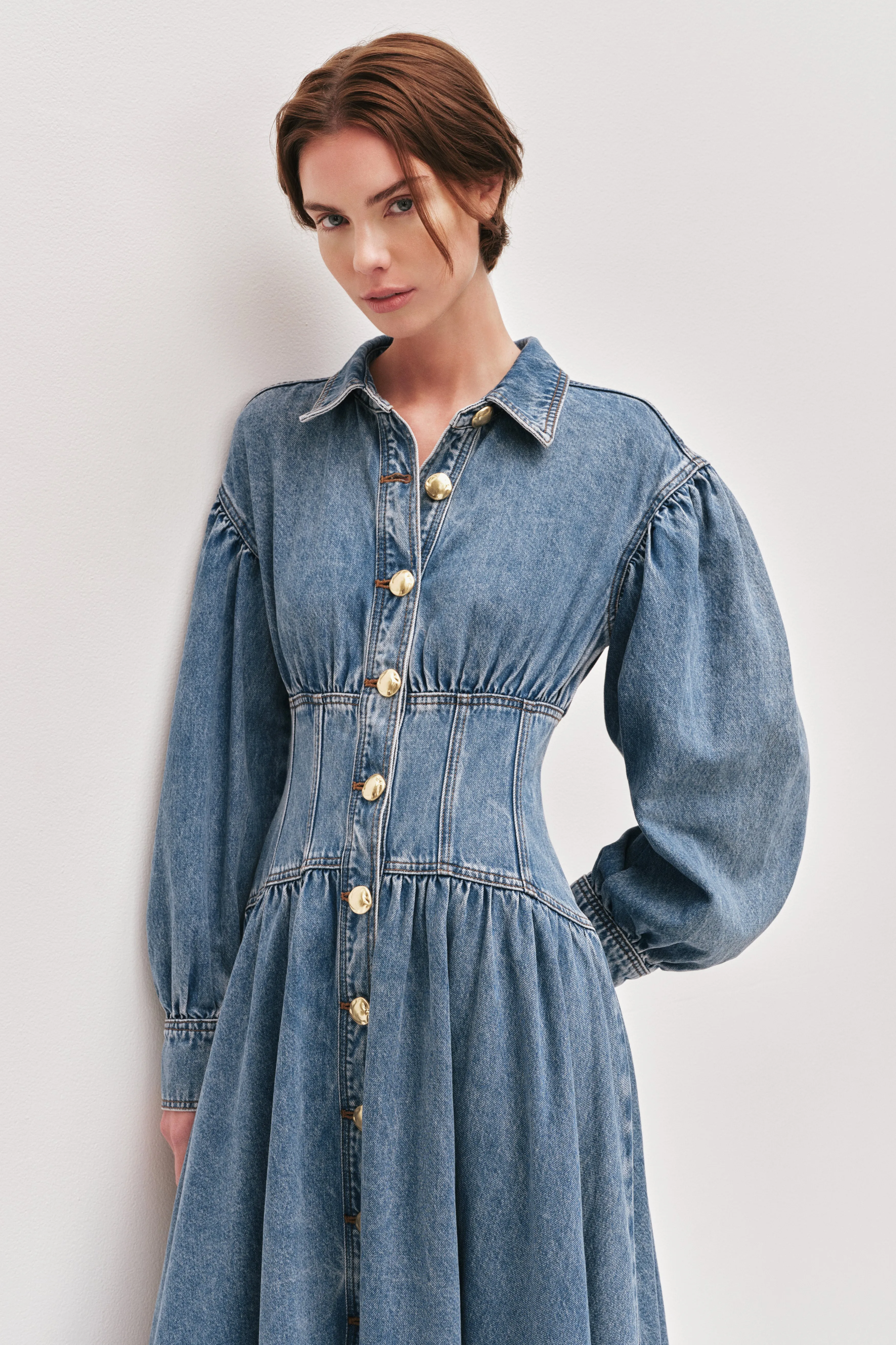 Lorraine Denim Midi Dress sold by Aje product image thumbnail 3