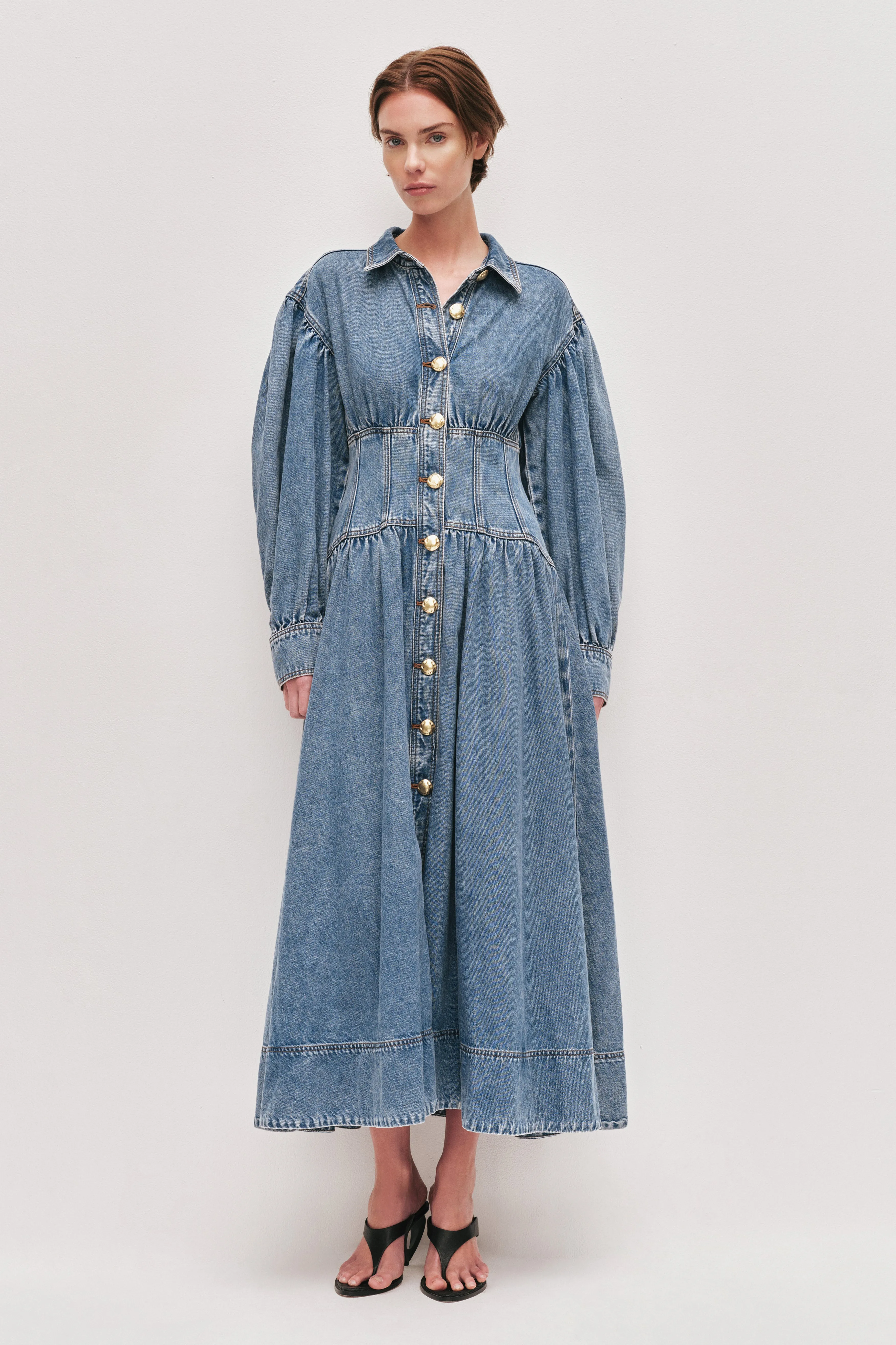 Lorraine Denim Midi Dress sold by Aje