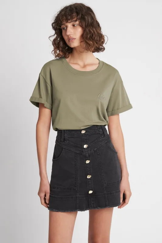 Cole Denim Mini Skirt made by Aje