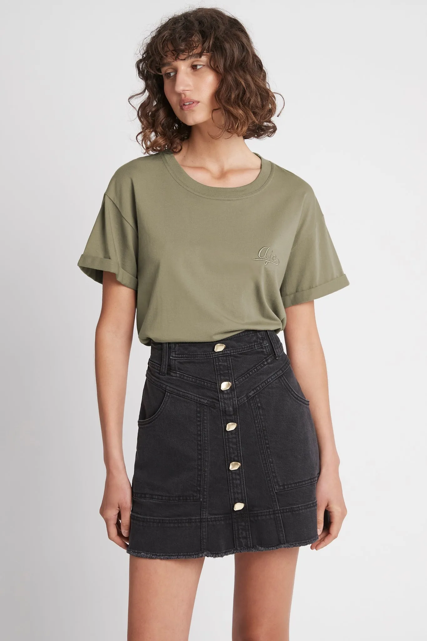 Cole Denim Mini Skirt sold by Aje