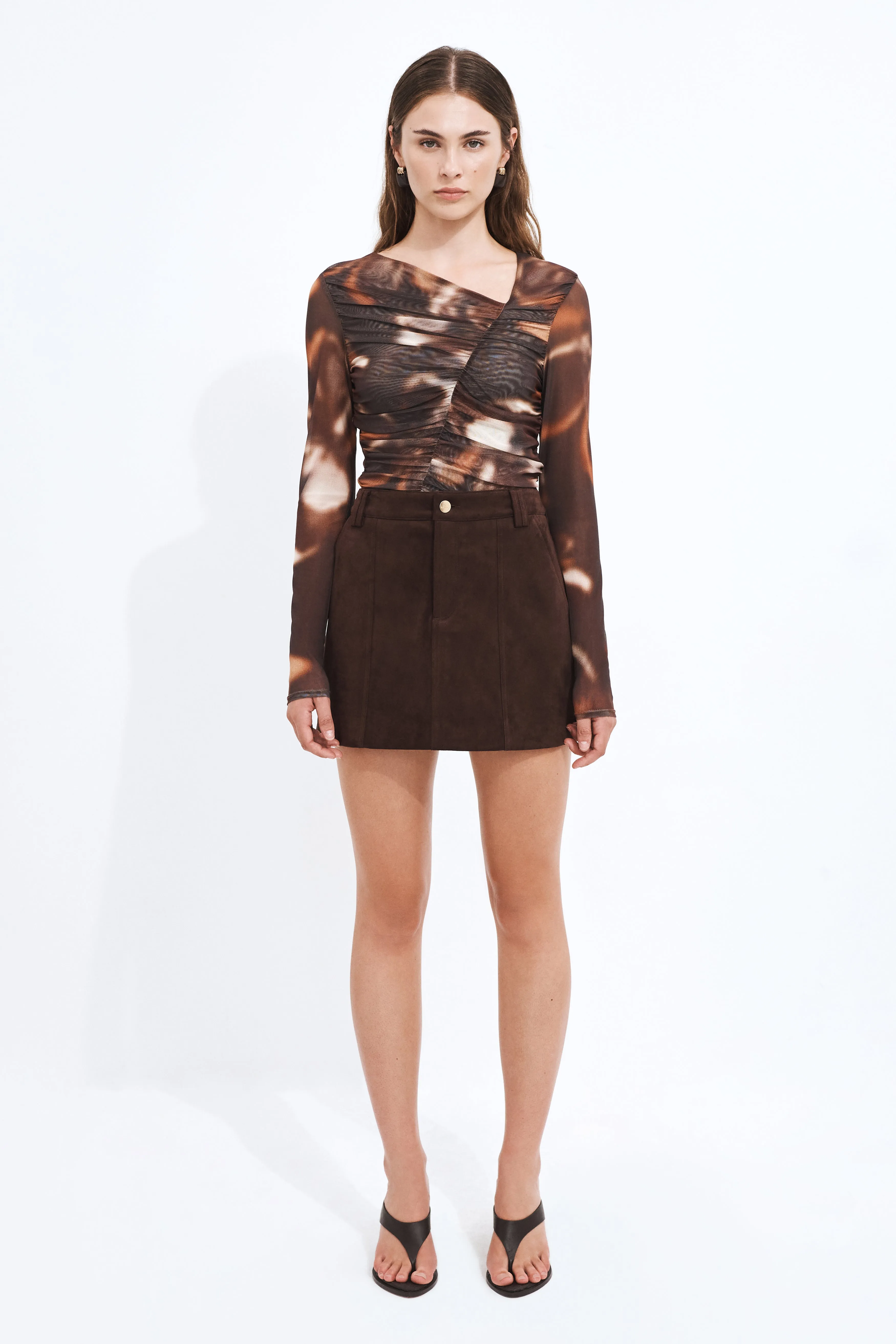 Bailey Long Sleeve Mesh Top sold by Aje