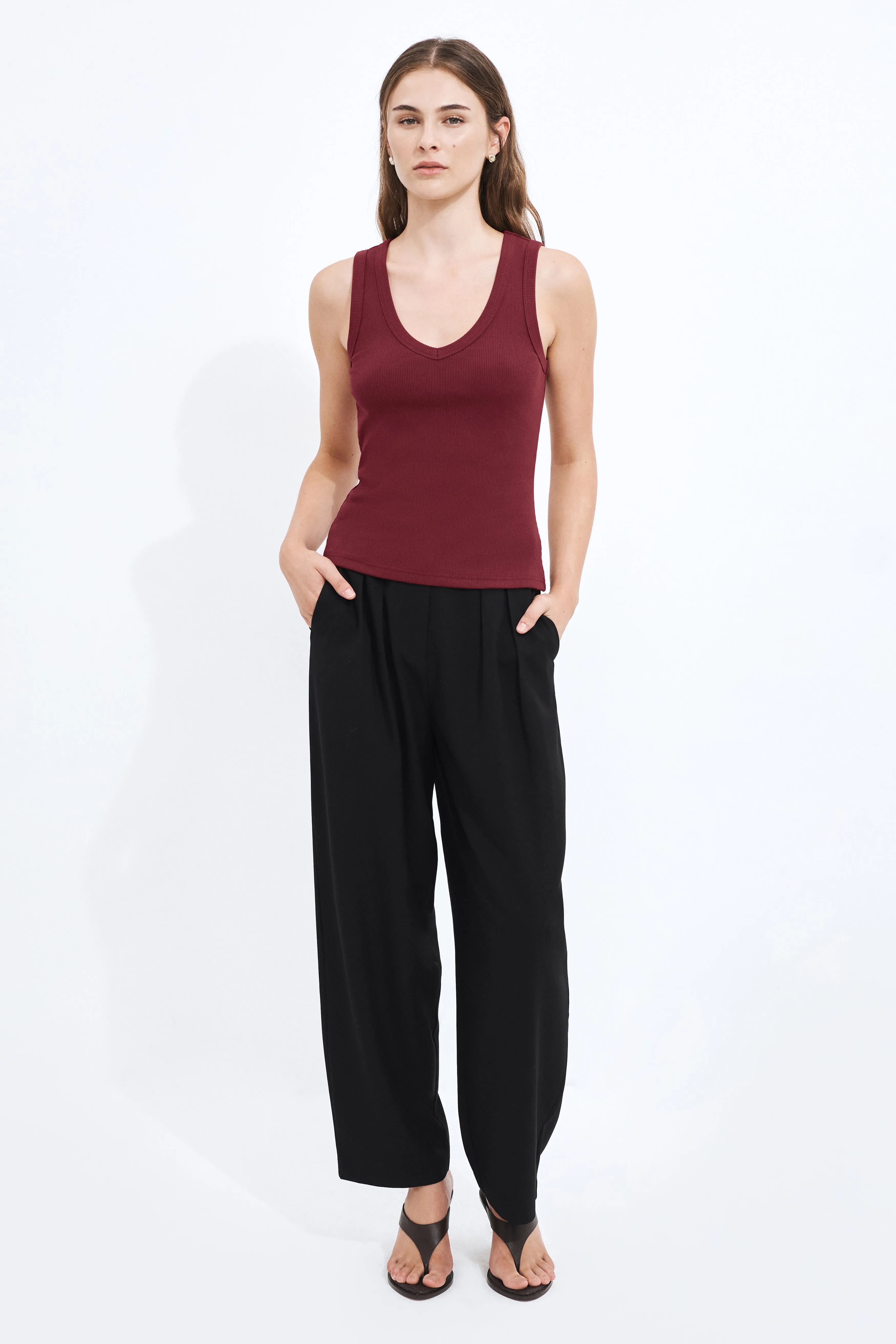 Monroe V-Neck Tank sold by Aje