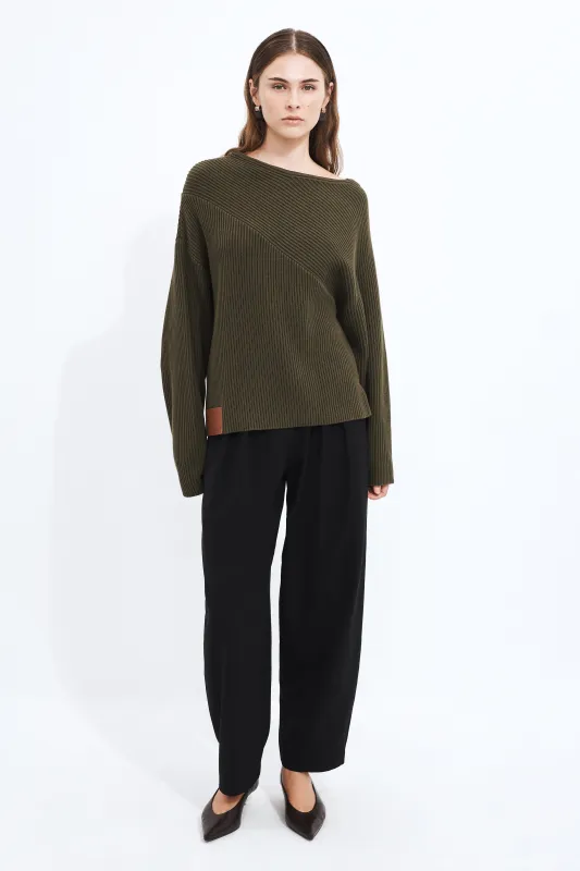Mila Asymmetric Knit Jumper made by Aje