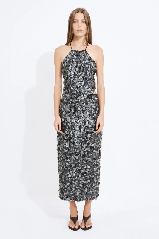 Charlie Sequin Midi Skirt made by Aje