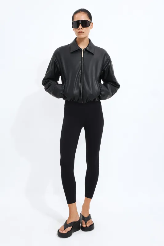 Vegan Leather Bomber Jacket made by Aje