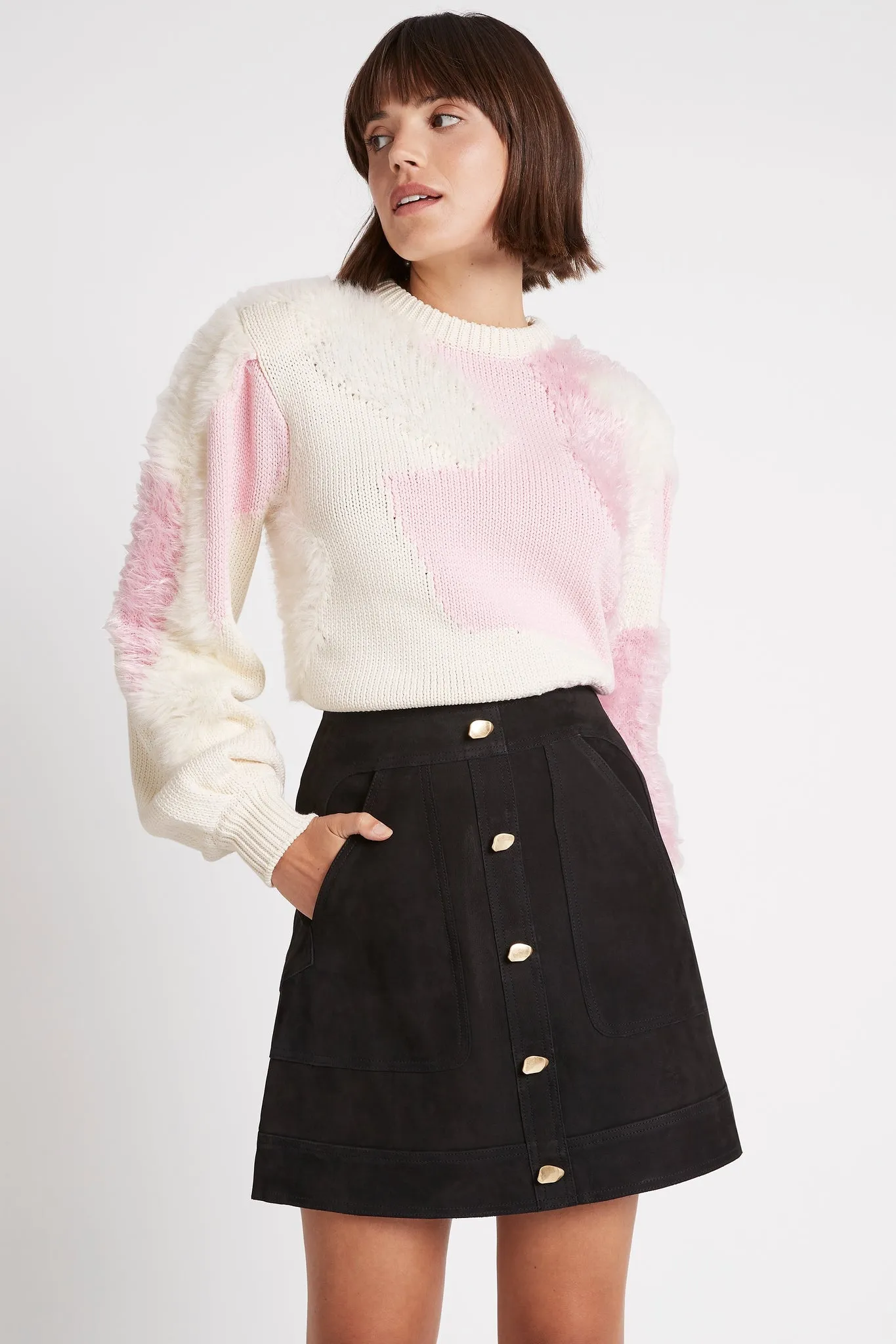 Ivy Leather Mini Skirt sold by Aje