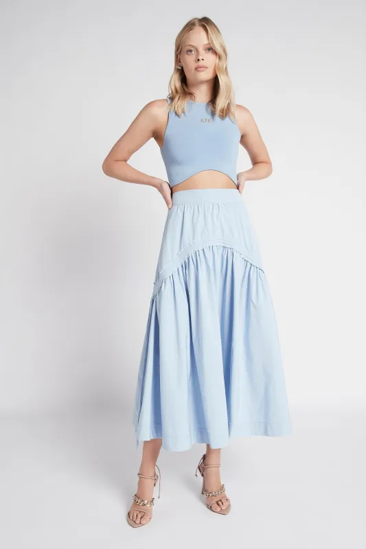 Cosmos Drawstring Midi Skirt made by Aje
