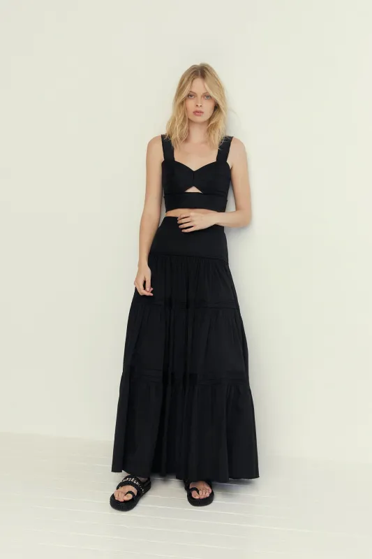 Recurrence Tiered Maxi Skirt made by Aje