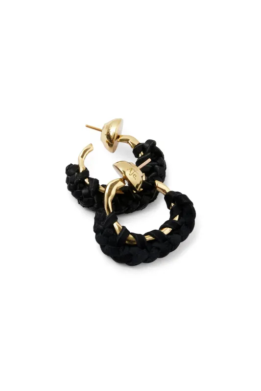 Wanderlust Leather Hoop Earring made by Aje