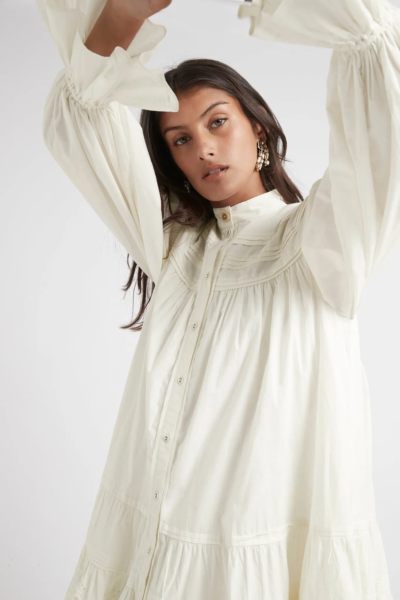 Salita Longsleeve Broderie Smock Dress sold by Aje product image thumbnail 4