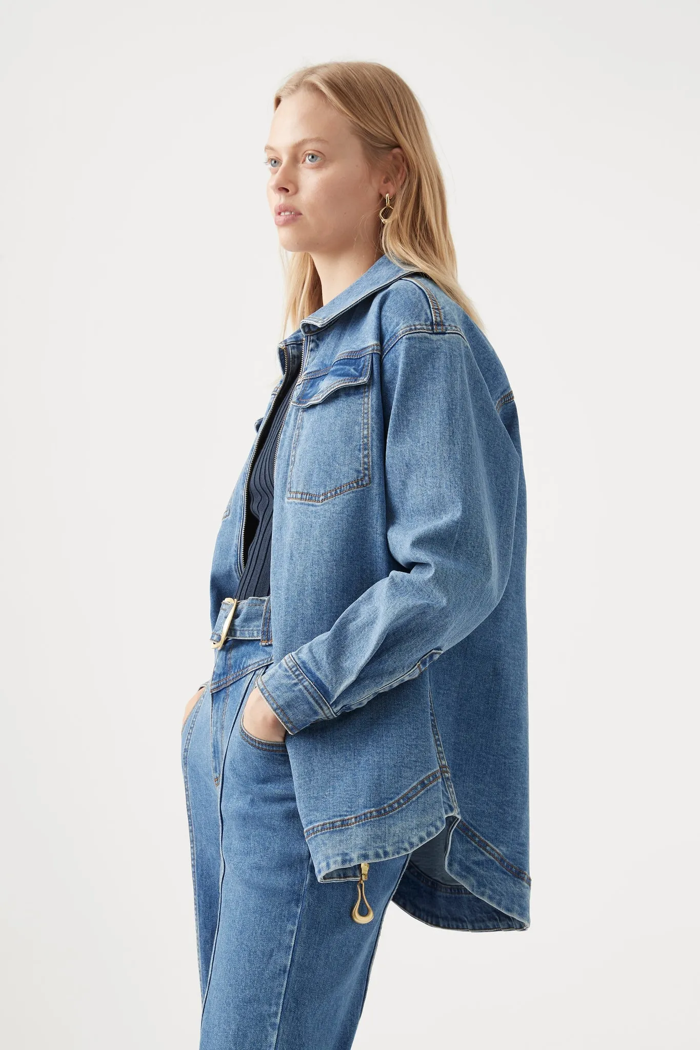 Ana Denim Zip Shirt sold by Aje product image thumbnail 3