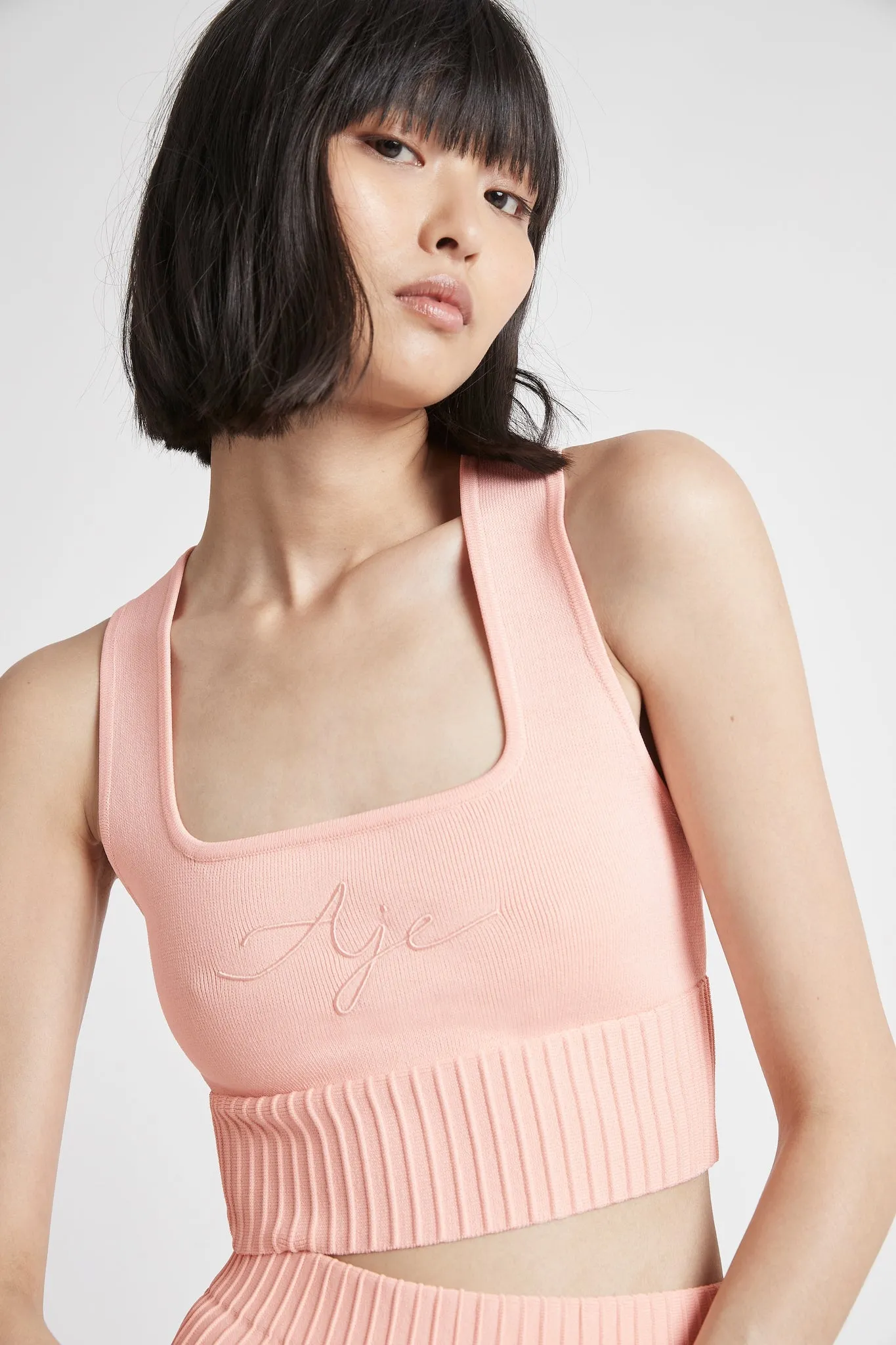 Livadi Cut Out Knit Logo Crop Top sold by Aje product image thumbnail 4