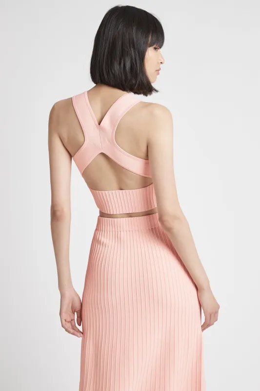 Livadi Cut Out Knit Logo Crop Top made by Aje
