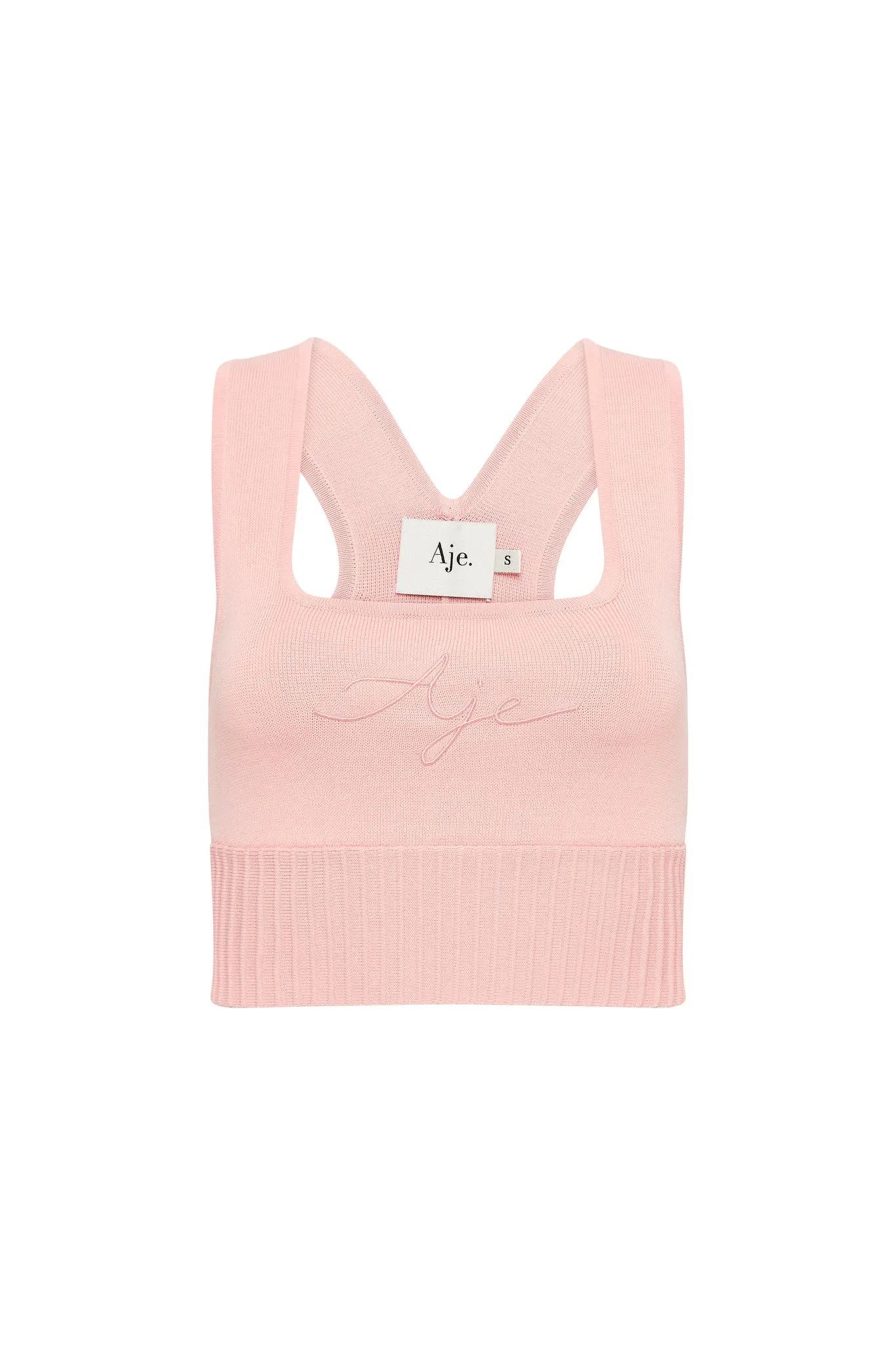 Livadi Cut Out Knit Logo Crop Top sold by Aje product image thumbnail 2
