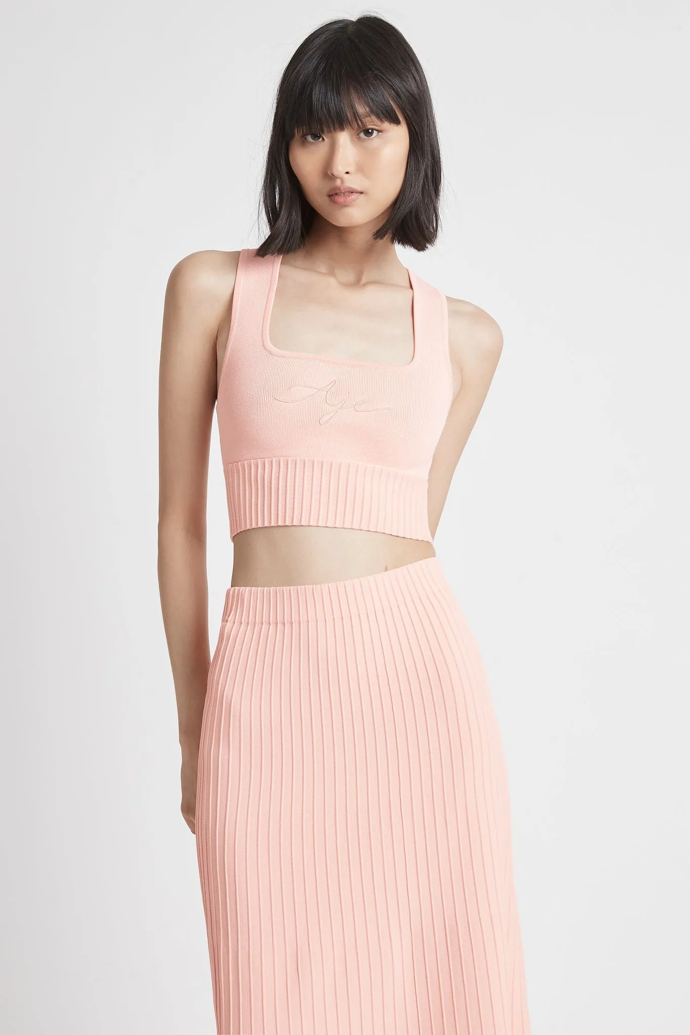 Livadi Cut Out Knit Logo Crop Top sold by Aje product image thumbnail 3