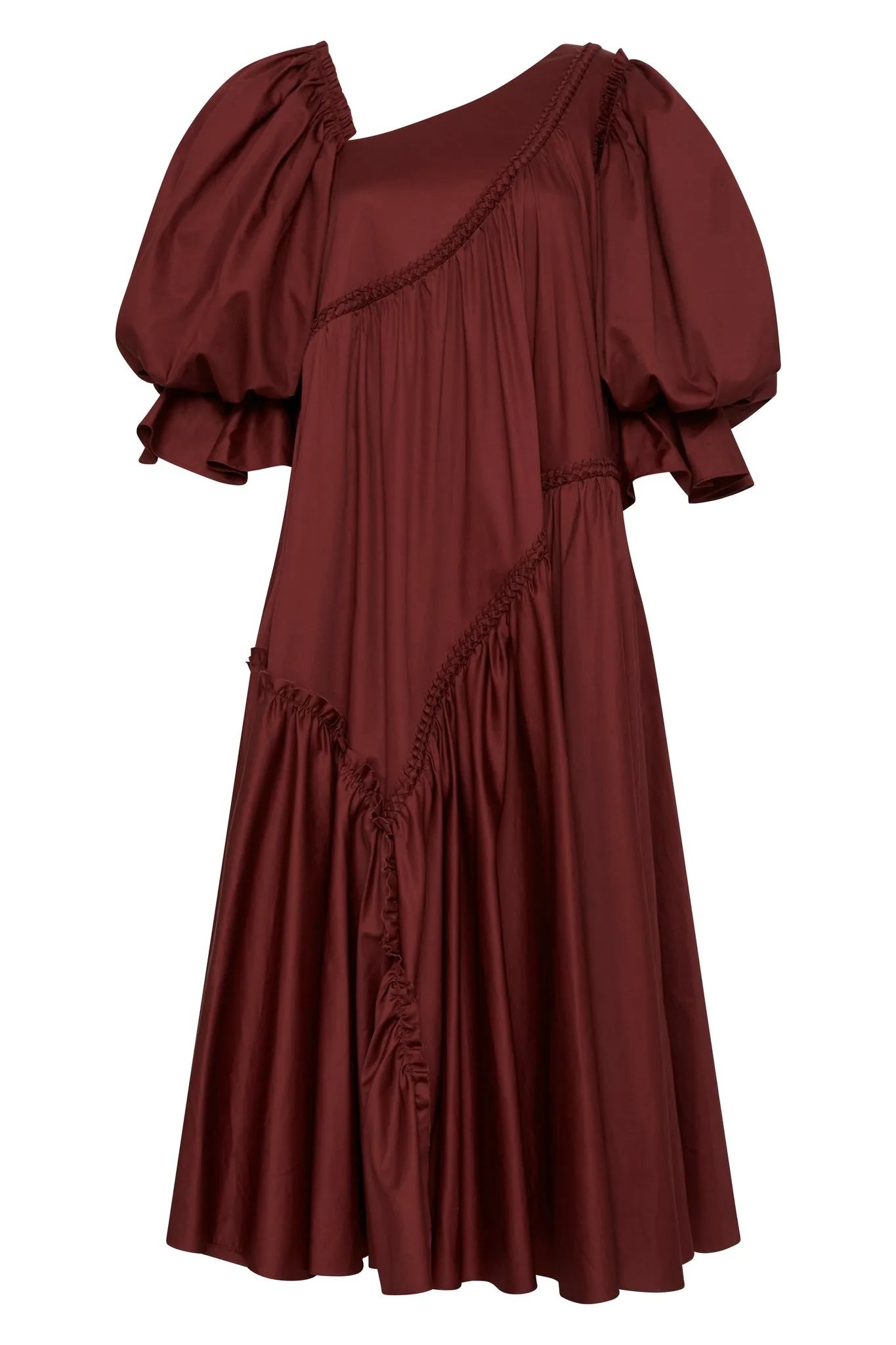 Casabianca Braided Asymmetric Puff Sleeve Midi Dress sold by Aje product image thumbnail 2