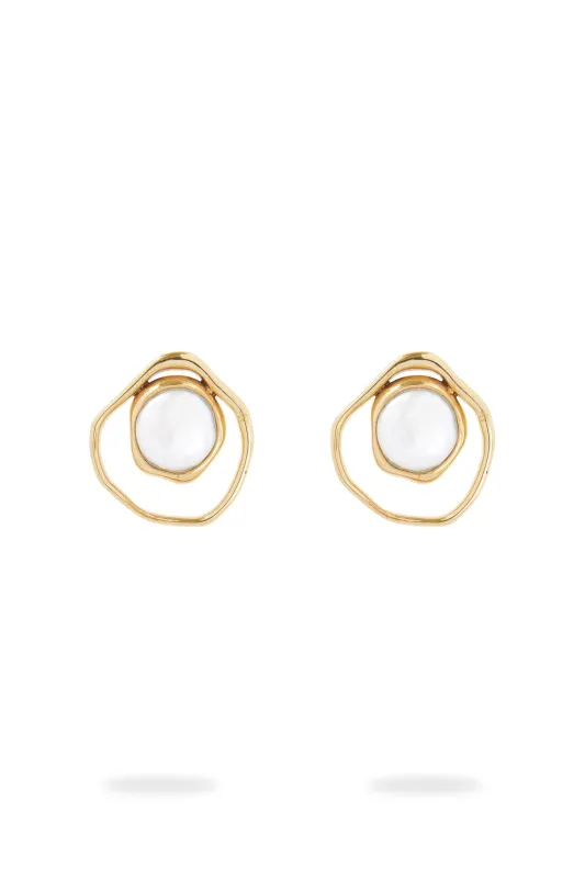 Deco Organic Pearl Studs made by Aje