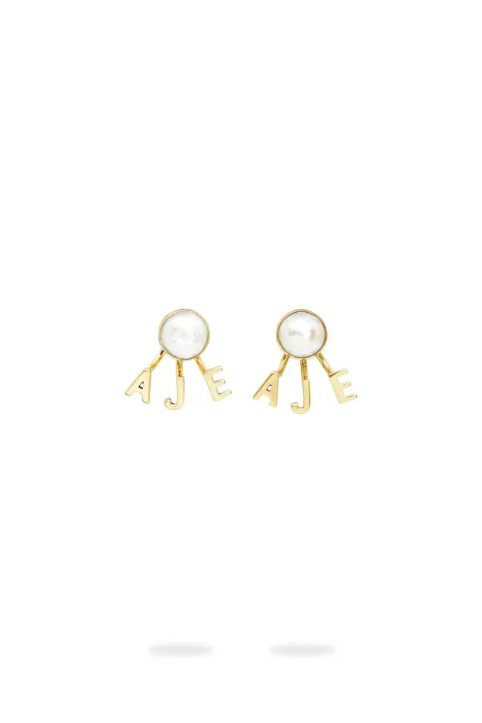 Aje Earlobe Pearl Studs made by Aje