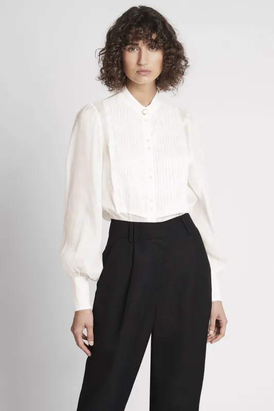 Tidal Tucked Shirt made by Aje