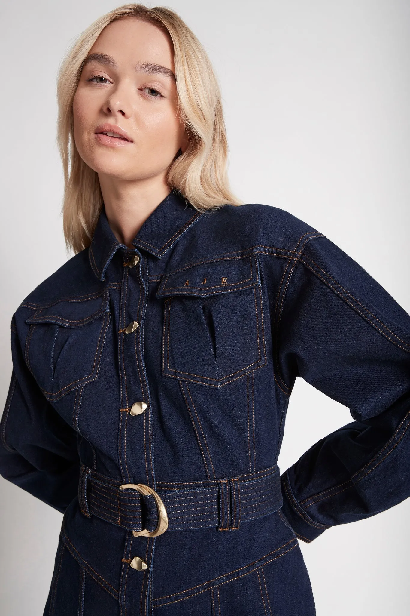 Philia Belted Denim Dress sold by Aje product image thumbnail 5